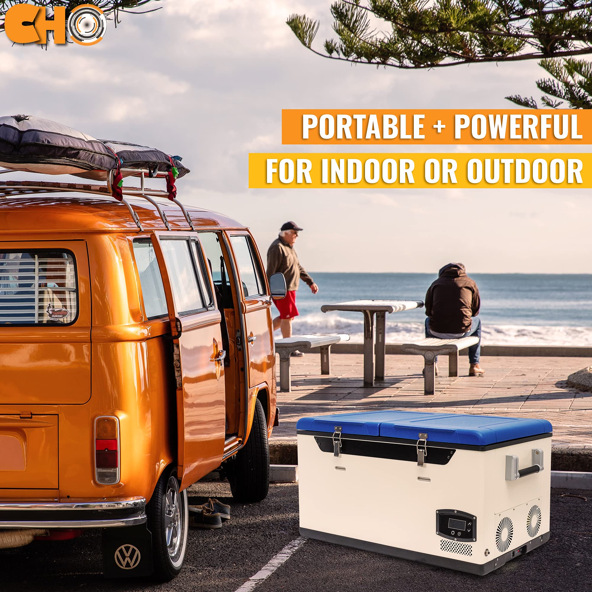 CHO POWER SPORTS Portable Freezer Cooler AC/DC Compressor Refrigerator