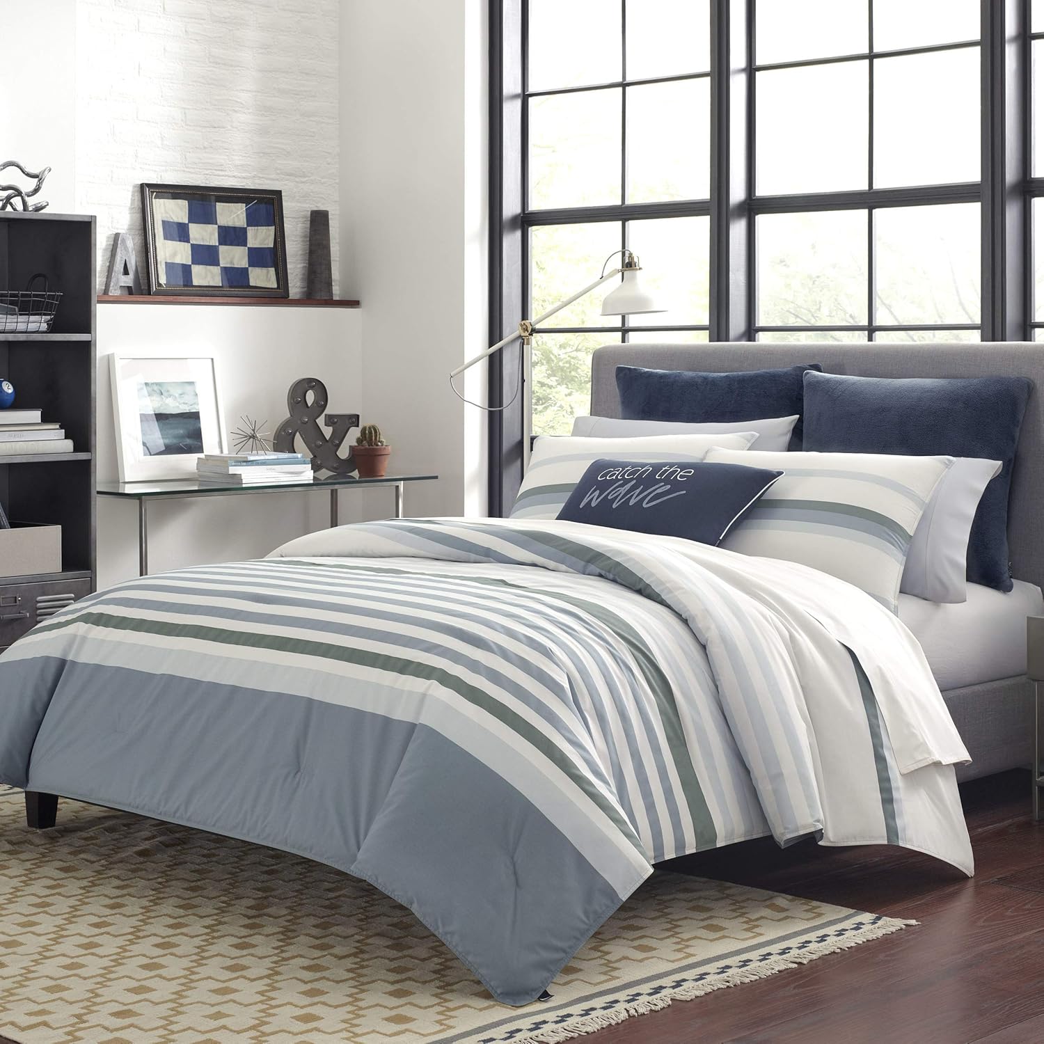 Nautica King Size Comforter Set, Cotton Reversible
