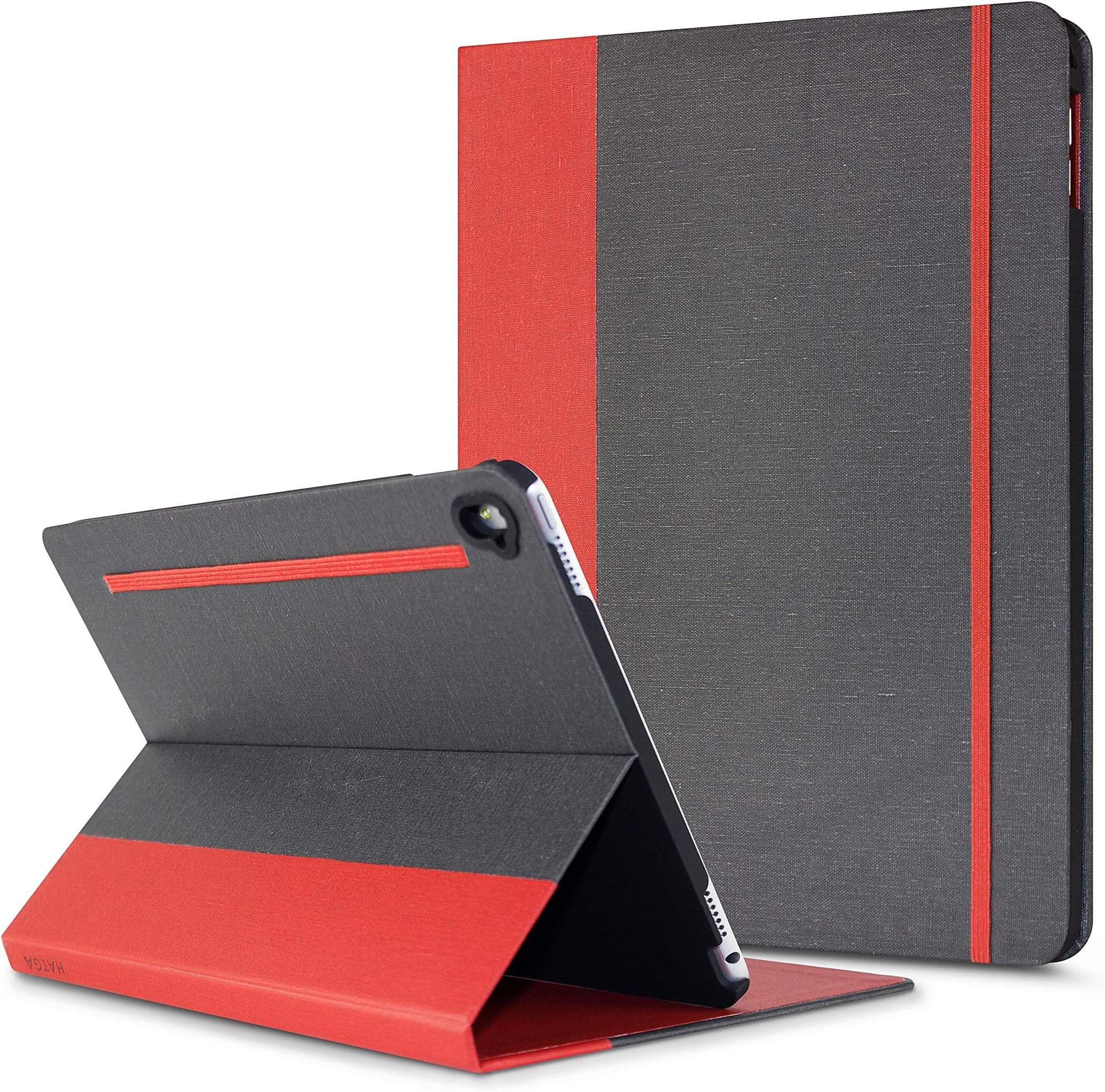 HATGA CASE iPad Pro 10.5 Case Cover [Model A1701, A1709] Slate Grey with Sleep/Wake Function, Elastic Closure - Slate Grey / ChilliPepper H1735