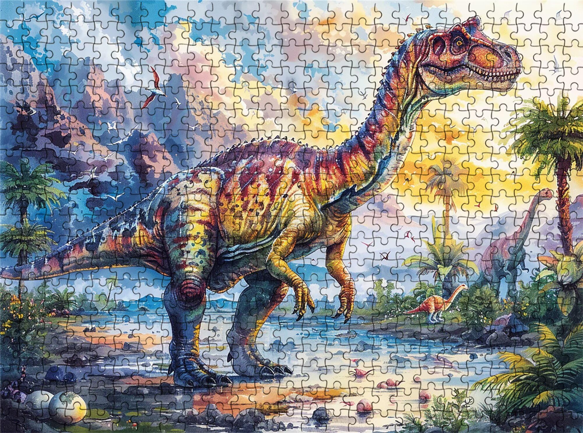 Puzzle 2000 sztuk, abstrakcyjne puzzle dinozaurów 2000 elementów dorośli i dzieci, wysokiej jakości artystyczna łamigłówka, 99,5x70,5 cm Klasyczna gra Puzzle dla dorosłych, prezent dla kobiety