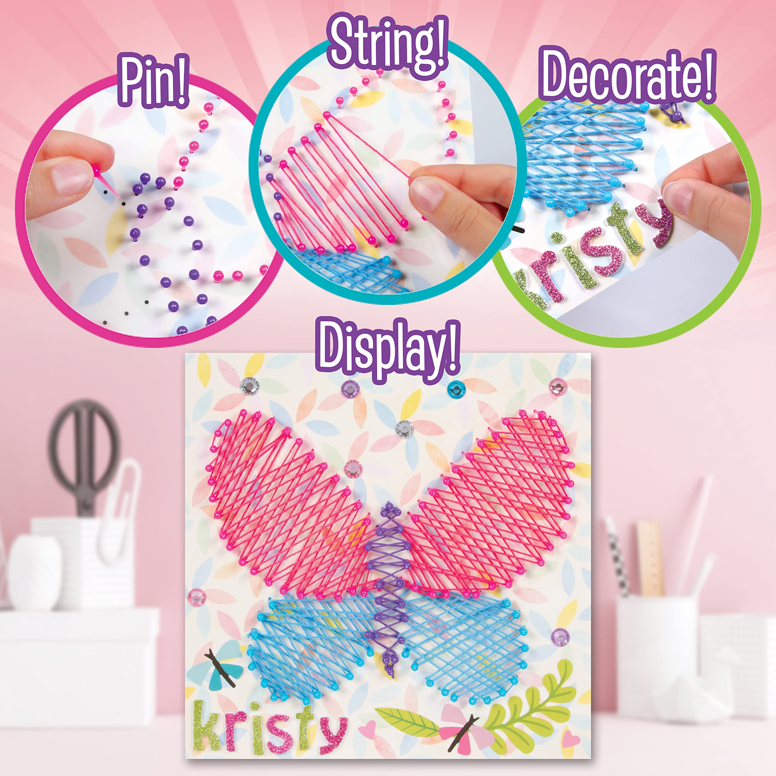 String Art Craft Mega Activity Set for Kids Make 4 Large String Art