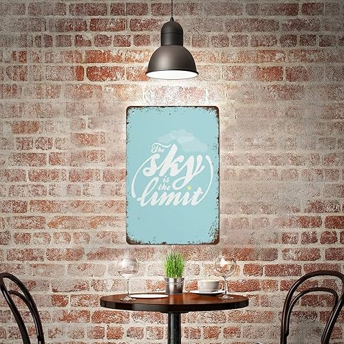 Miniatura 6 de Póster inspirador impreso con texto en inglés «The Sky Is The Limit» (El cielo es el límite), cartel inspirador motivacional en estilo retro para
