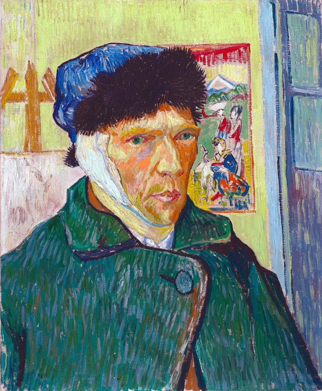 Odsan Gallery Self Portrait With Bandaged Ear - By Vincent Van Gogh - Canvas Prints 12" by 15" Unframed