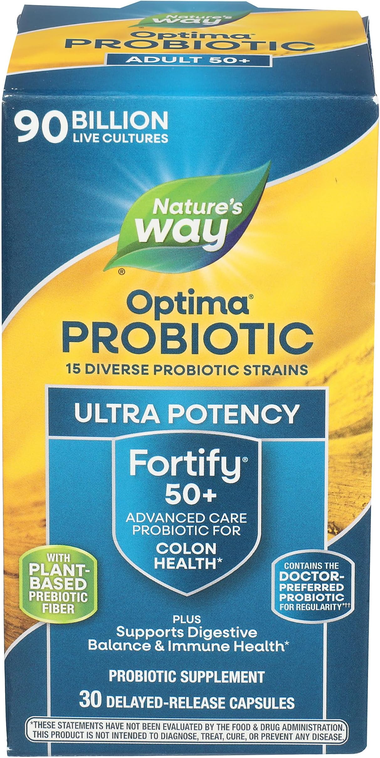 Primadophilus Optima Max Bifido 90 Billion Active Probiotics, Vegetarian Capsules, 30 Count