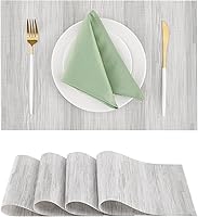 Vista 89 de Leetaltree - Manteles individuales, resistentes al calor, antideslizantes, para mesa de comedor, lavables, duraderos, tejido de PVC