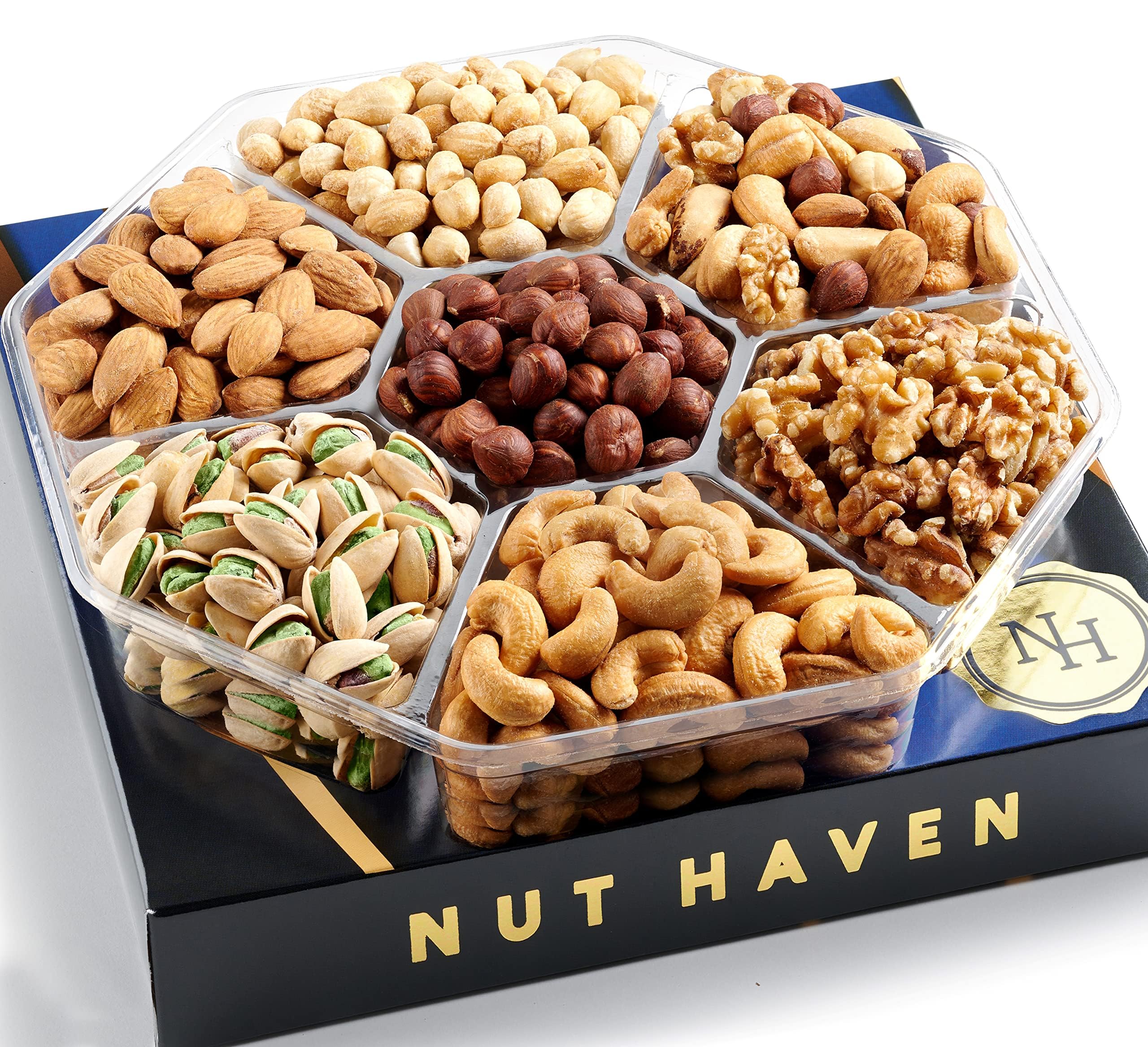 Nuts Gift Basket - Assortment of Sweet & Roasted Salted Gourmet Nuts - Assorted Food Gift Box for Birthday, Family, Sympathy, Men & Women.