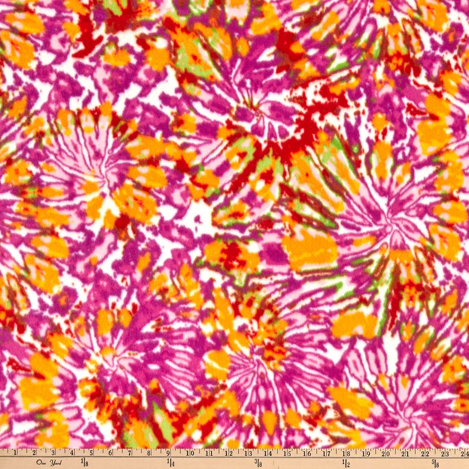 Polar Fleece Fireworks Geranium, Fabric by the Yard