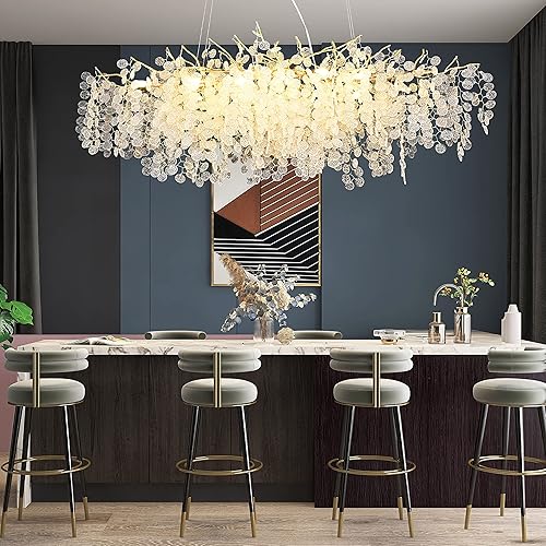 DHFHFMDCJDNN Modernas lámparas de cristal doradas, lámpara de techo colgante de rama de árbol de dinero, lámparas colgantes para pasillo, vestíbulo,