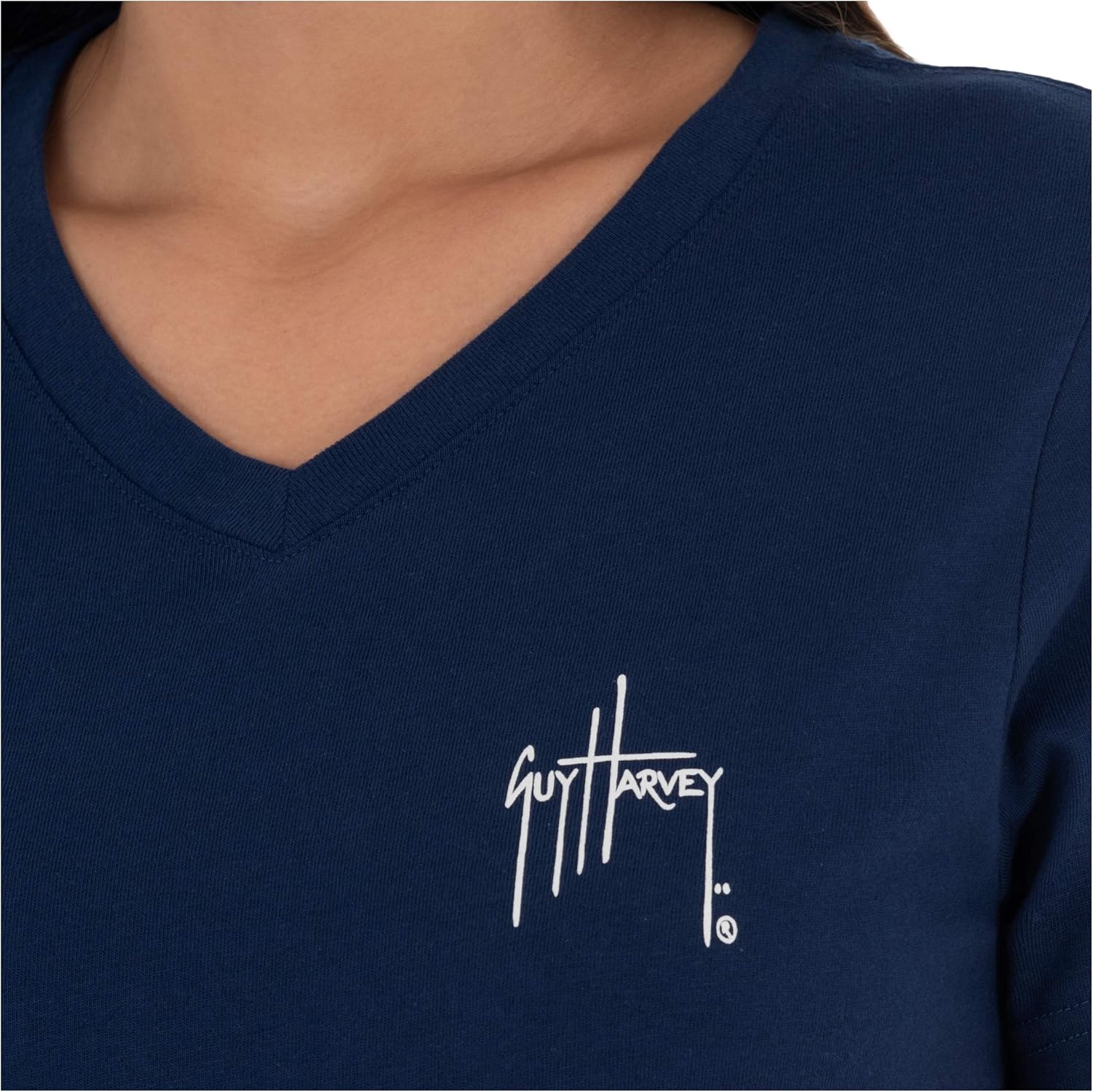 Guy Harvey Women's Graphic Short Sleeve V-Neck T-Shirt - Image 4