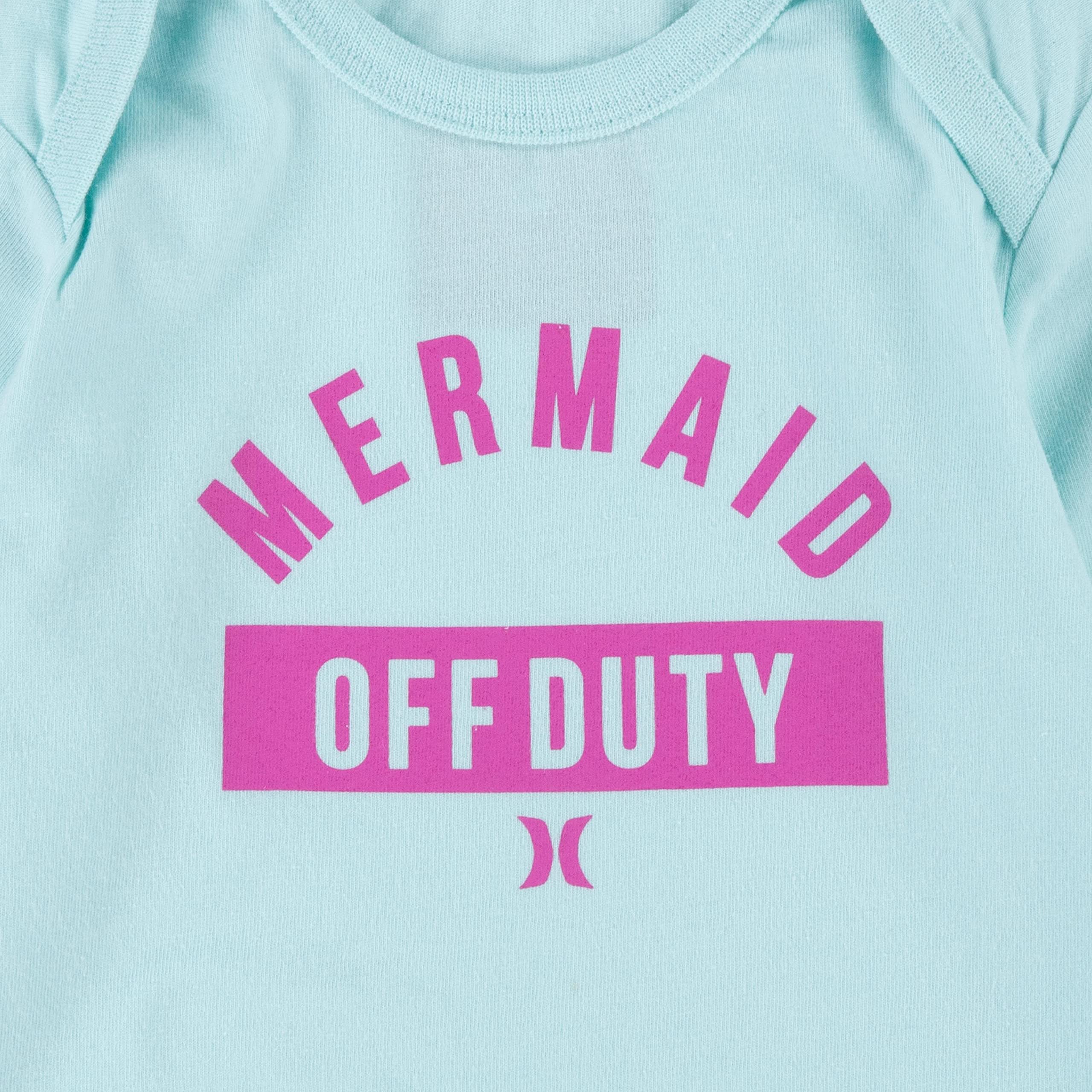 Hurley Baby Girls' Long Sleeve Bodysuit and Leggings 2-Piece Outfit Set, Mint Candy, 6M