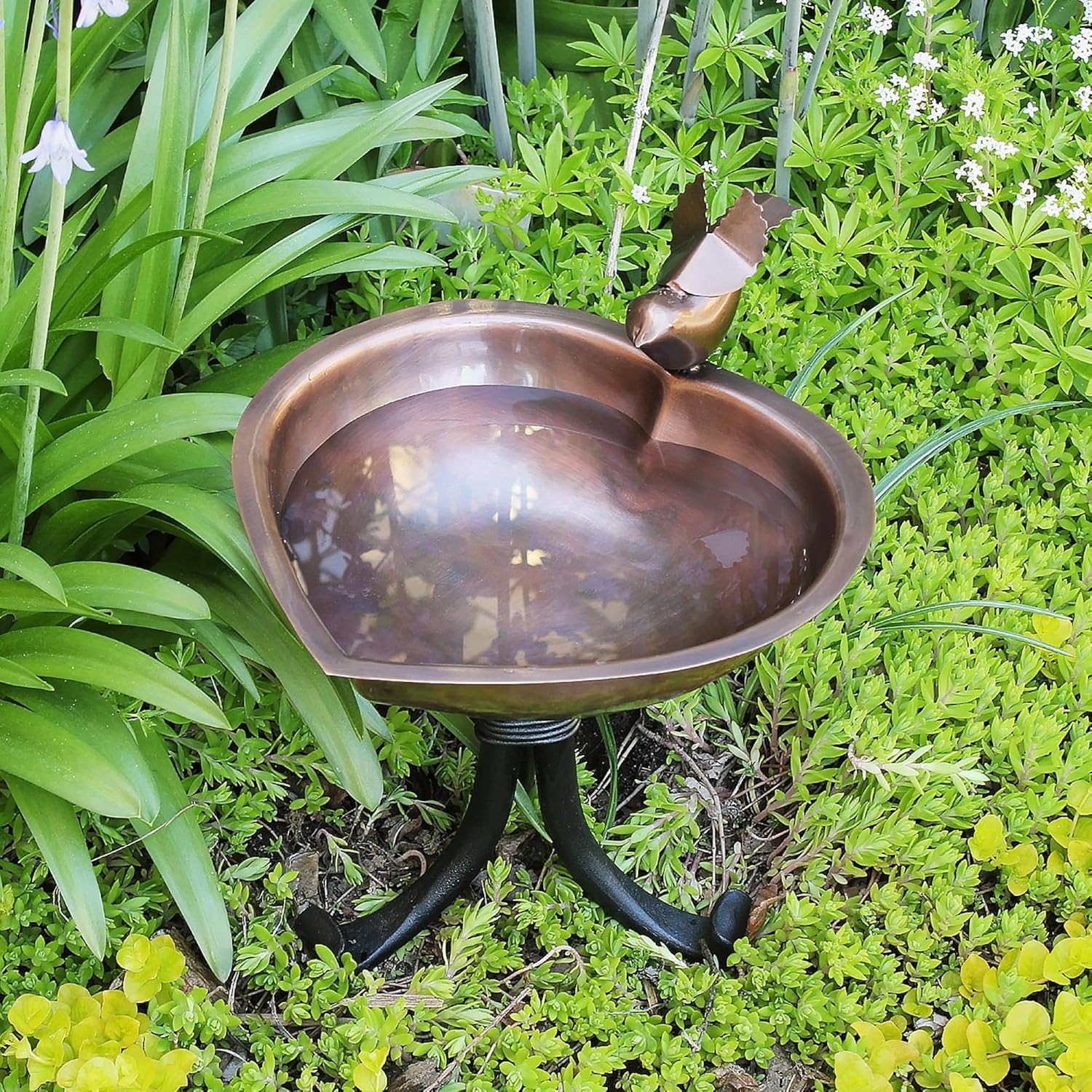 Heart Shaped Birdbath- Tripod Stand