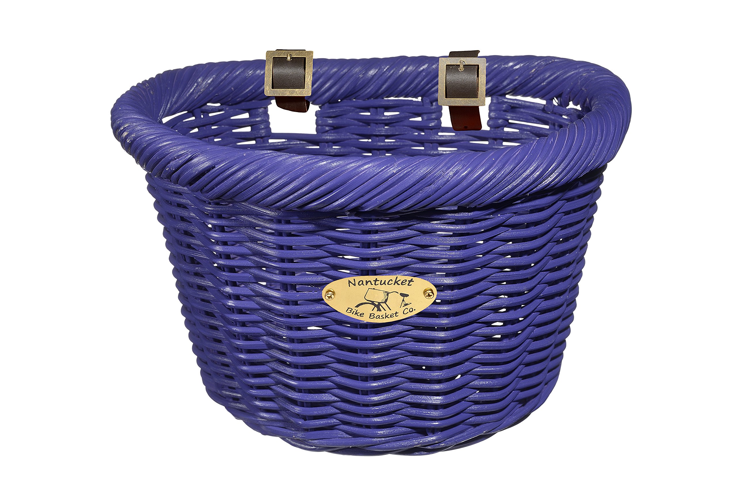 Nantucket Bicycle Basket Co. Cruiser Adult D-shape Basket, Purple, 14.5 x 10.5 x 9.5