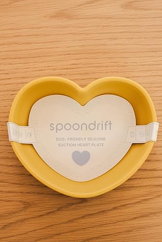 Miniatura 7 de Spoondrift Placa de corazón de succión de silicona de grado alimenticio 100%  Para bebés y niños pequeños, sin BPA, apto para lavavajillas y