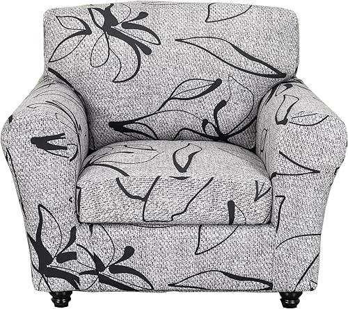 Miniatura 55 de CRFATOP Funda elástica para sillón de 2 piezas, suave y ajustable, con brazos, protector de muebles lavable para sala de estar, mascotas, perros,