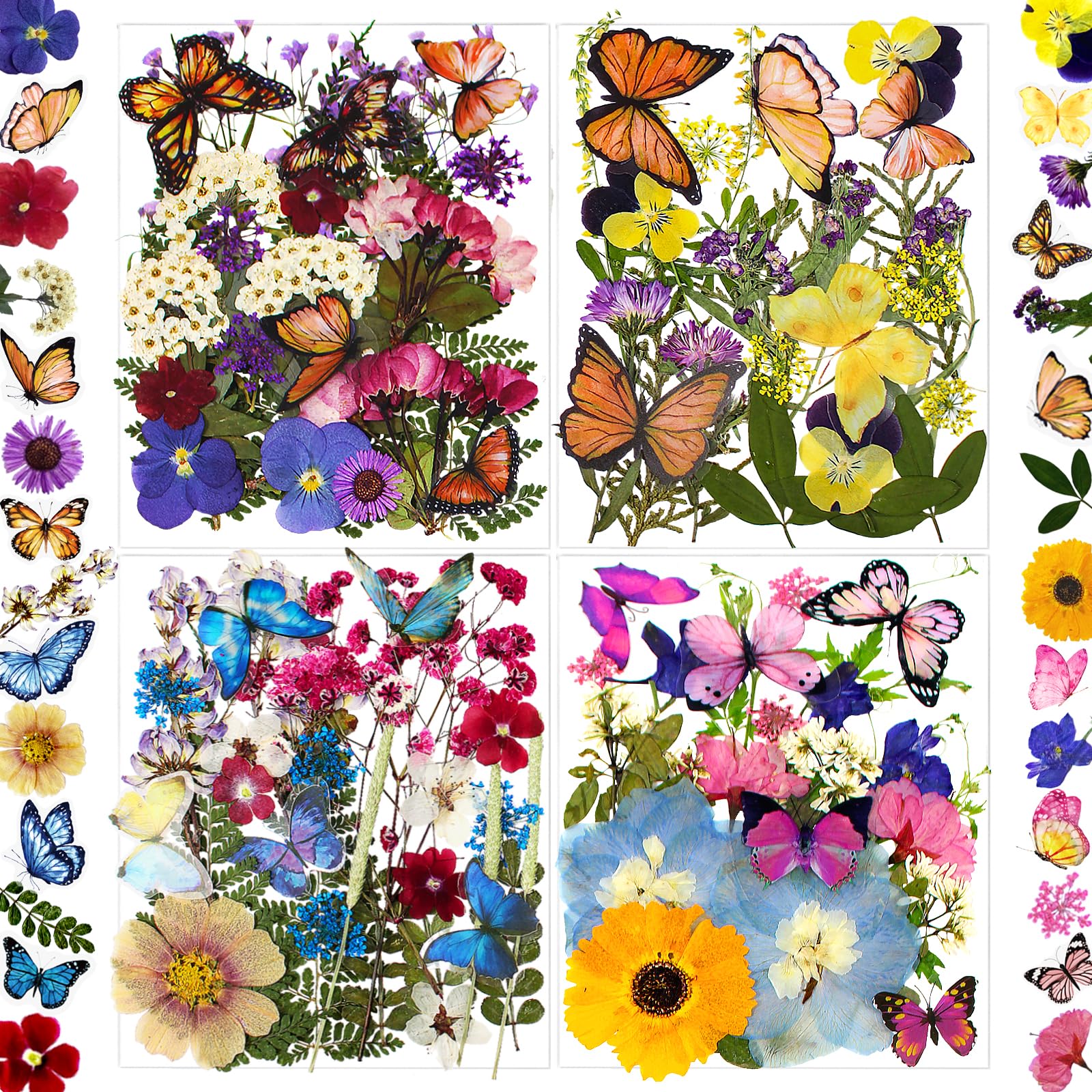 99pcs Pressed Dried Flowers and Butterflies for Resin Molds Assorted Real Natural Flowers Stickers for DIY Jewelry Candles Soaps-image-48