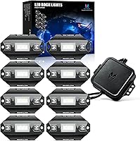 Vista 1 de MICTUNING C1 8 Pods RGBW LED Rock Lights - Kit de luz de neón multicolor con controlador Bluetooth, modo de música