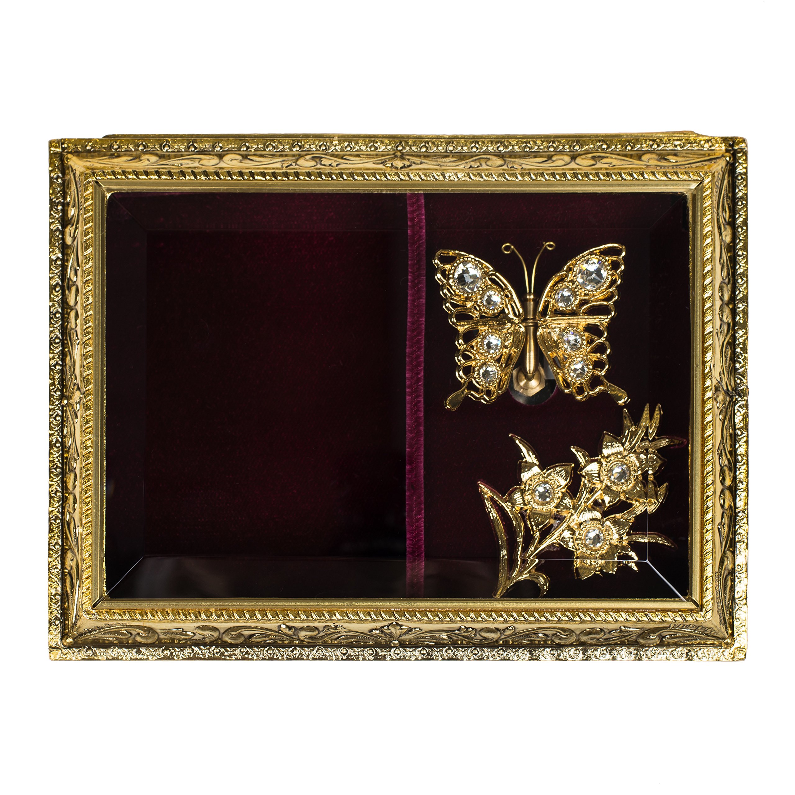 Amazon.com: Gold Brass Tone Filigree Butterfly Movement