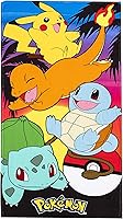 Northwest Pokemon Beach Towel Pikachu Charmander Squirtle Bulbasaur Sunset 30x60 Soft Absorbent Officially Licensed