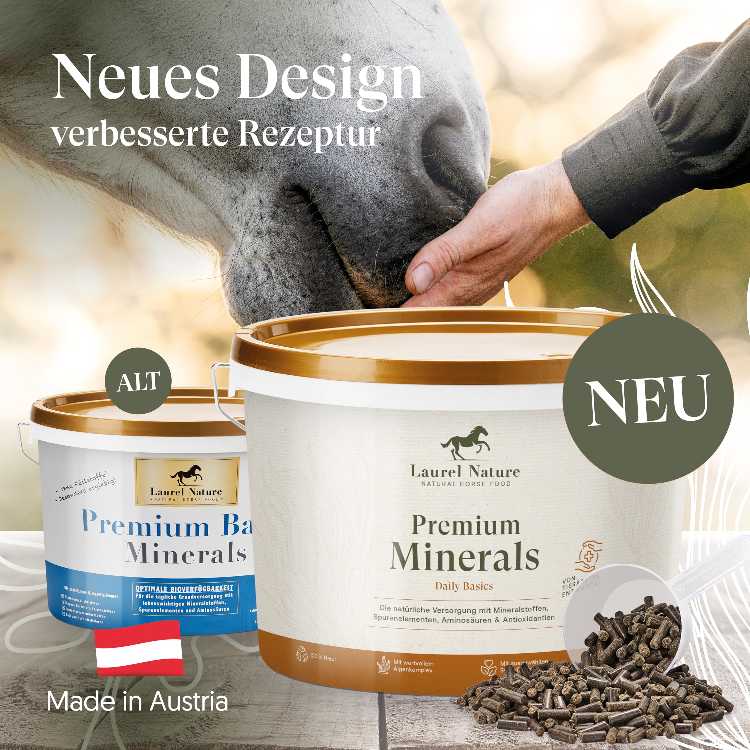Premium Minerals Mineralfutter Pferde 3kg [100% Natur] Getreide und Melassefrei, Leckerli Pferd, Pferde Zubehör, Biotin Zink Selen (3kg)