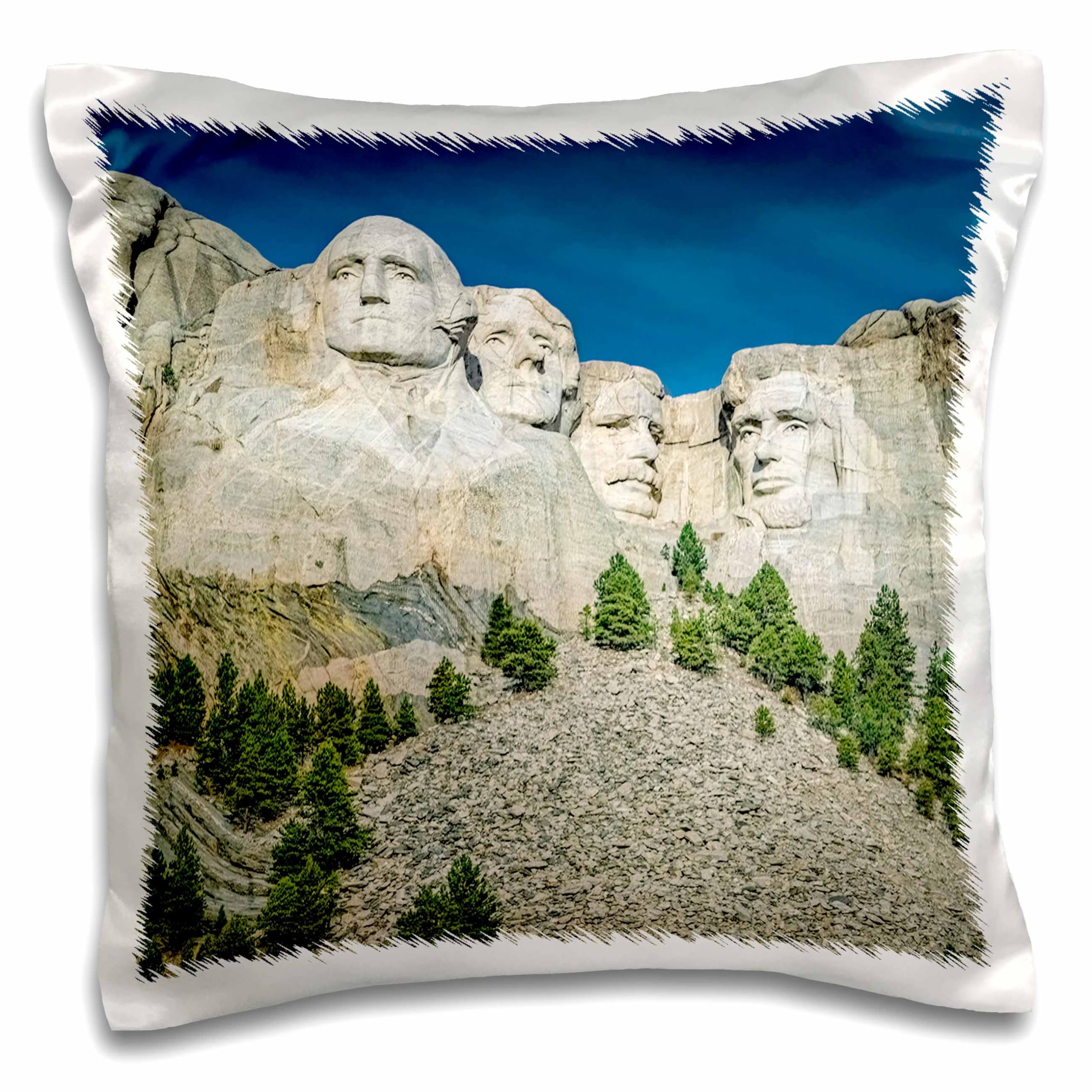 3dRose Mount Rushmore National Monument Presidential Profile 16x16 inch Pillow Case