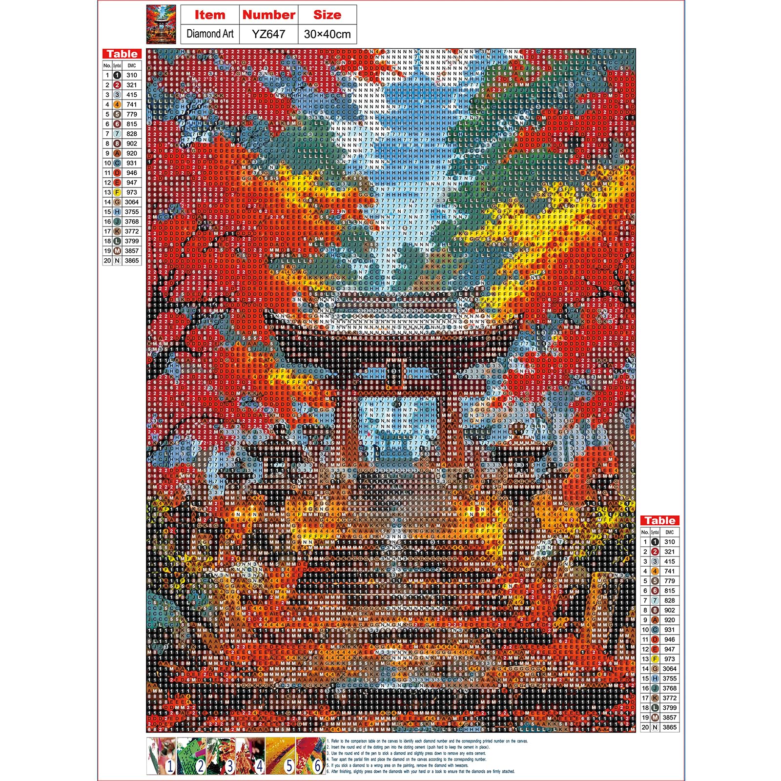 DPHERO Diamant Painting Fuji Berg - 5D DIY Kit Für Erwachsene 30x40 Cm