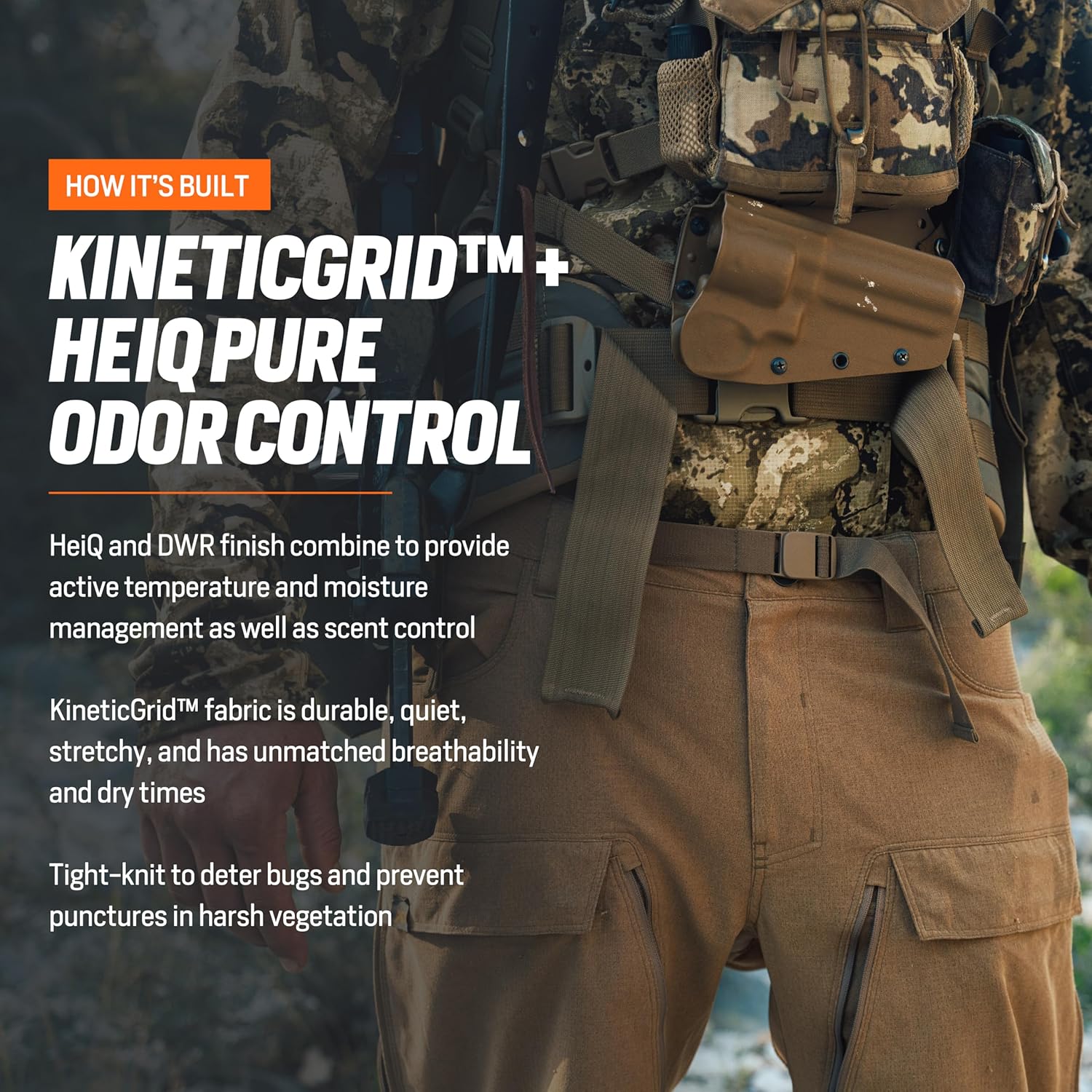 First Lite Men's Trace Pant - Ultralight Breathable Camo Hunting Pants