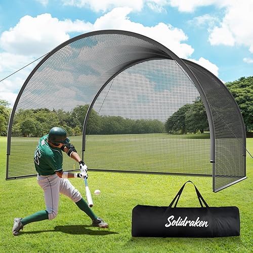 13FT Portable Baseball & Softball Batting Cage for Backyard – Batting Net, Sturdy Frame & Carry Bag, Ideal for Home Hitting & Pitching Practice, 13 x 10 x 8 ft