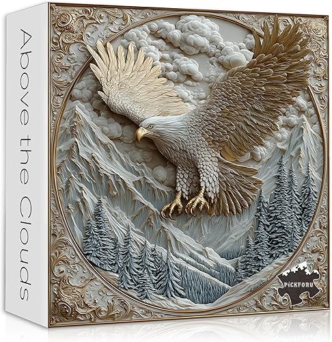 Miniatura 13 de Rompecabezas de águila calva para adultos, 1000 piezas, paisaje de fantasía, animal, pájaro, naturaleza, bosque, planta, escénico, imposible,