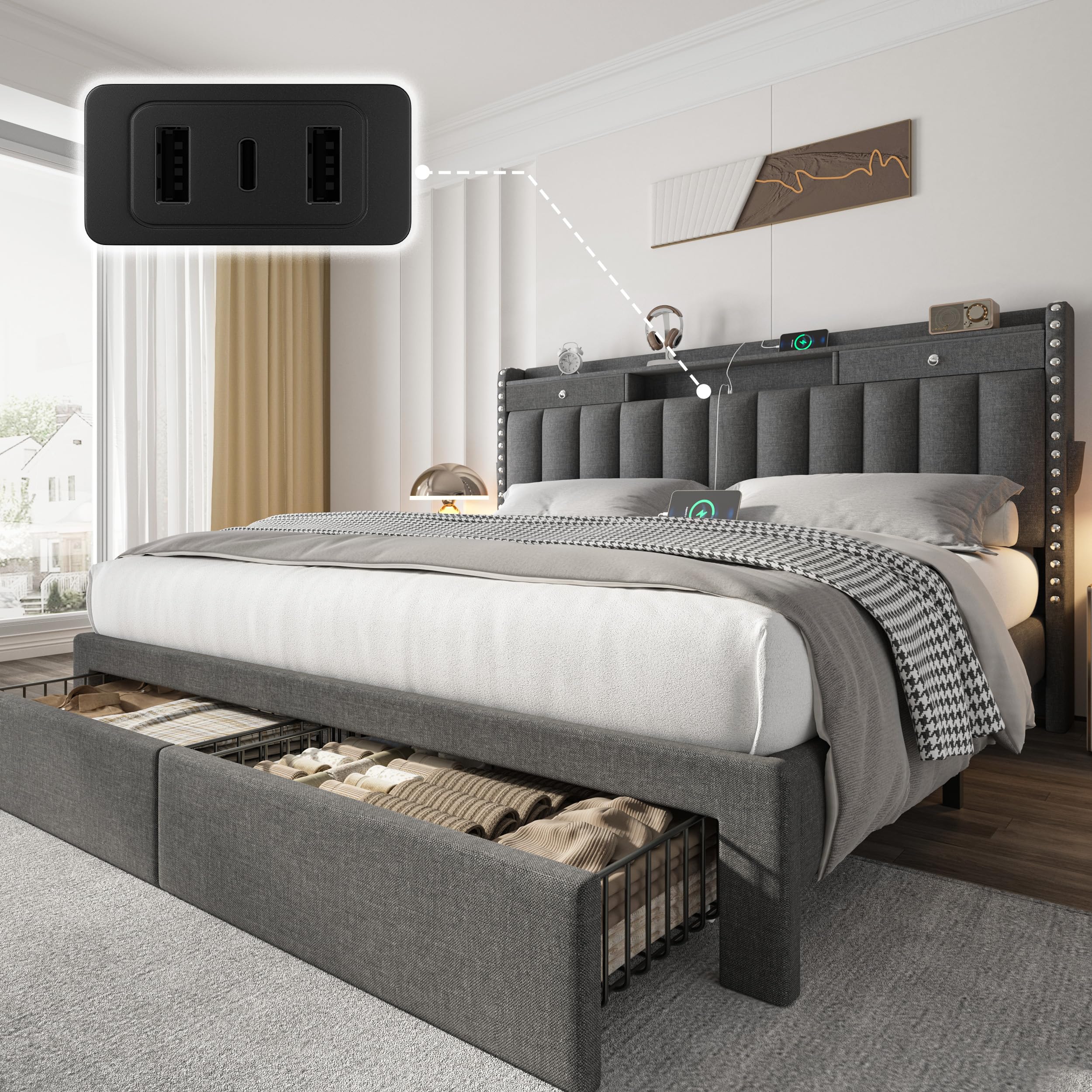 CypBed Queen Frame with Drawers