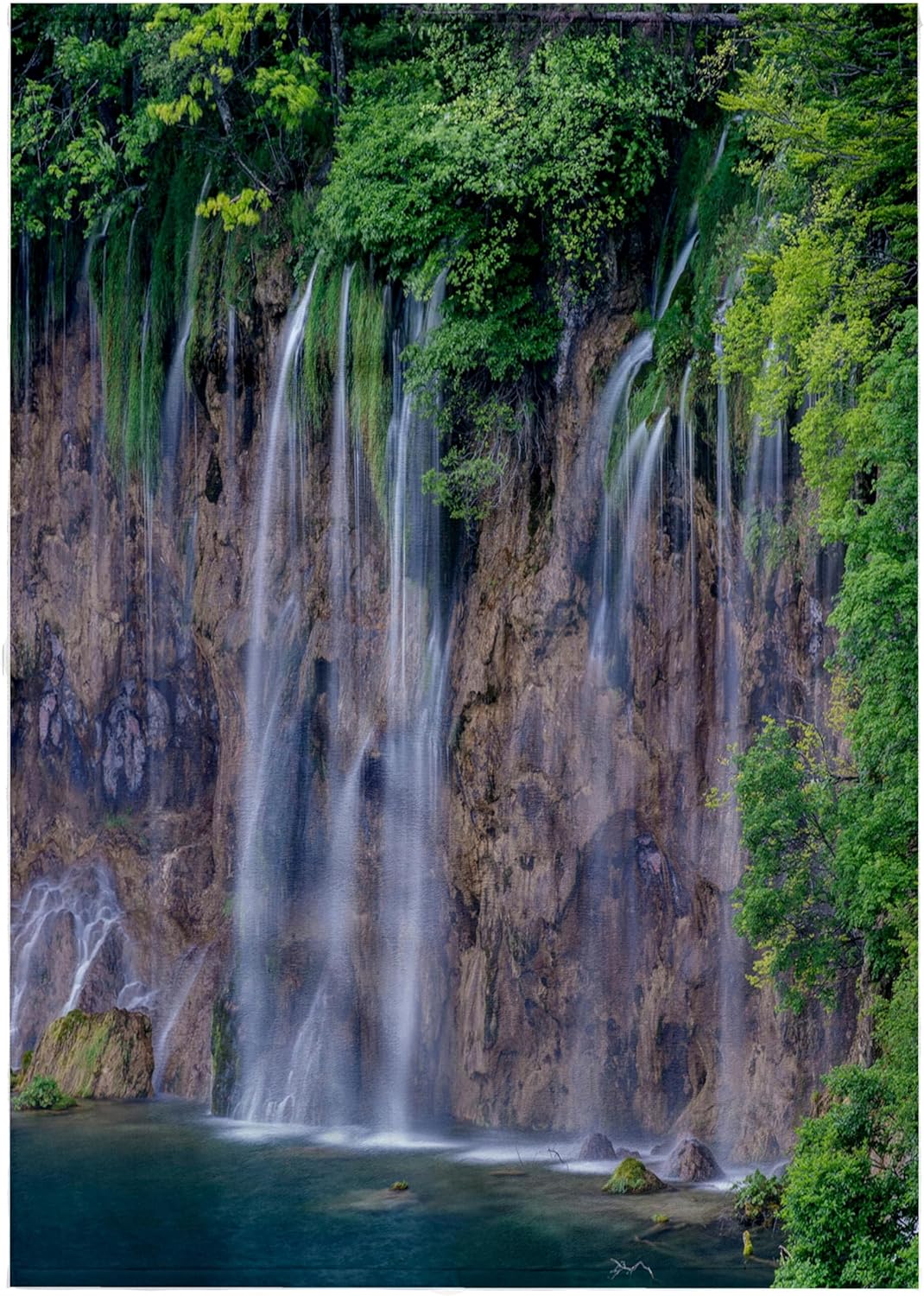 3dRose Croatia, Plitvice Lakes National Park, Waterfall 22x30 Bath Hand Pool Towel