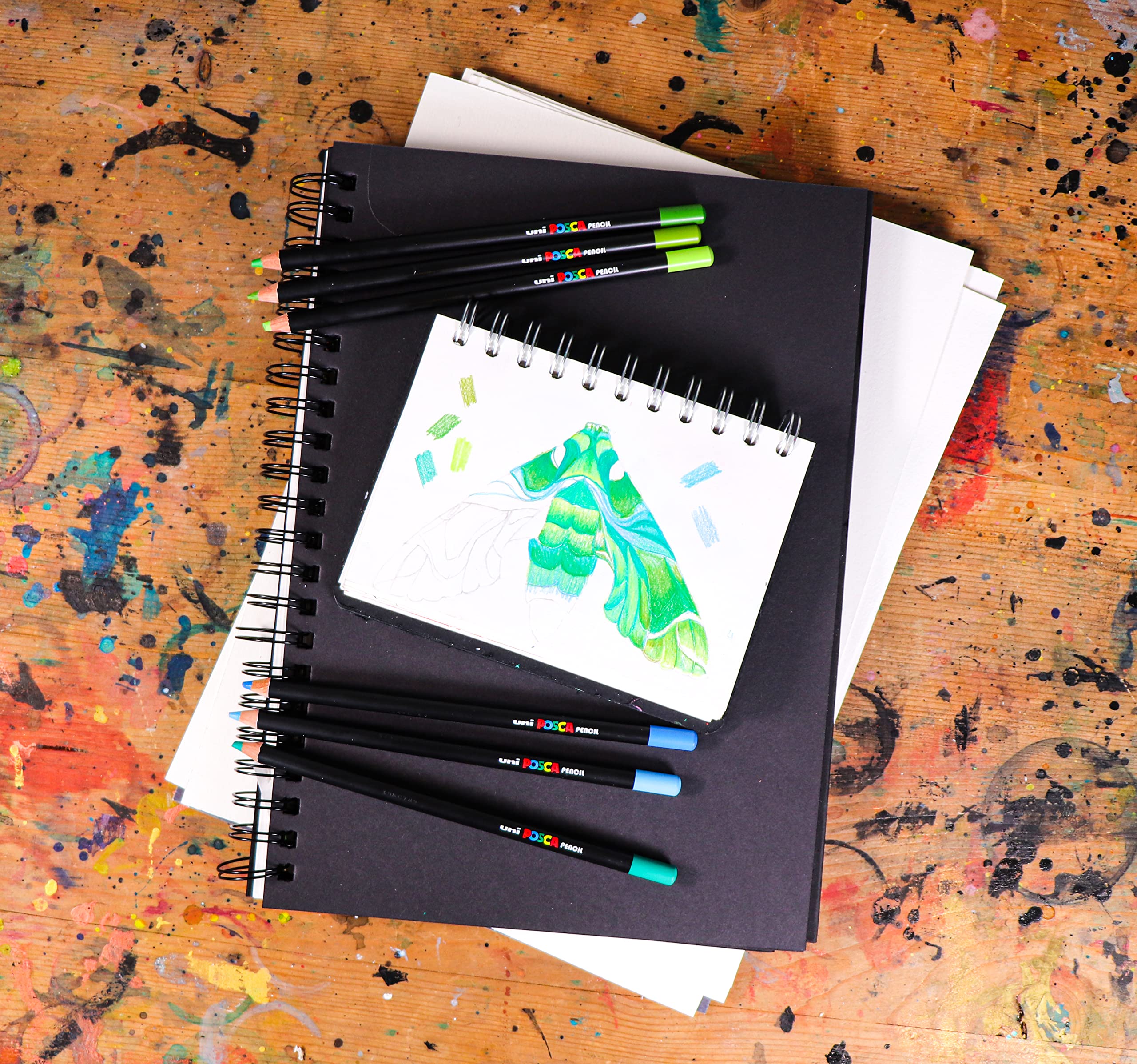 POSCA KPE-200 Oil and Wax Colouring Pencils. Premium Tough Nib for Arts and Crafts. Multi Surface Use On Wood, Fabric, Paper - Image 2