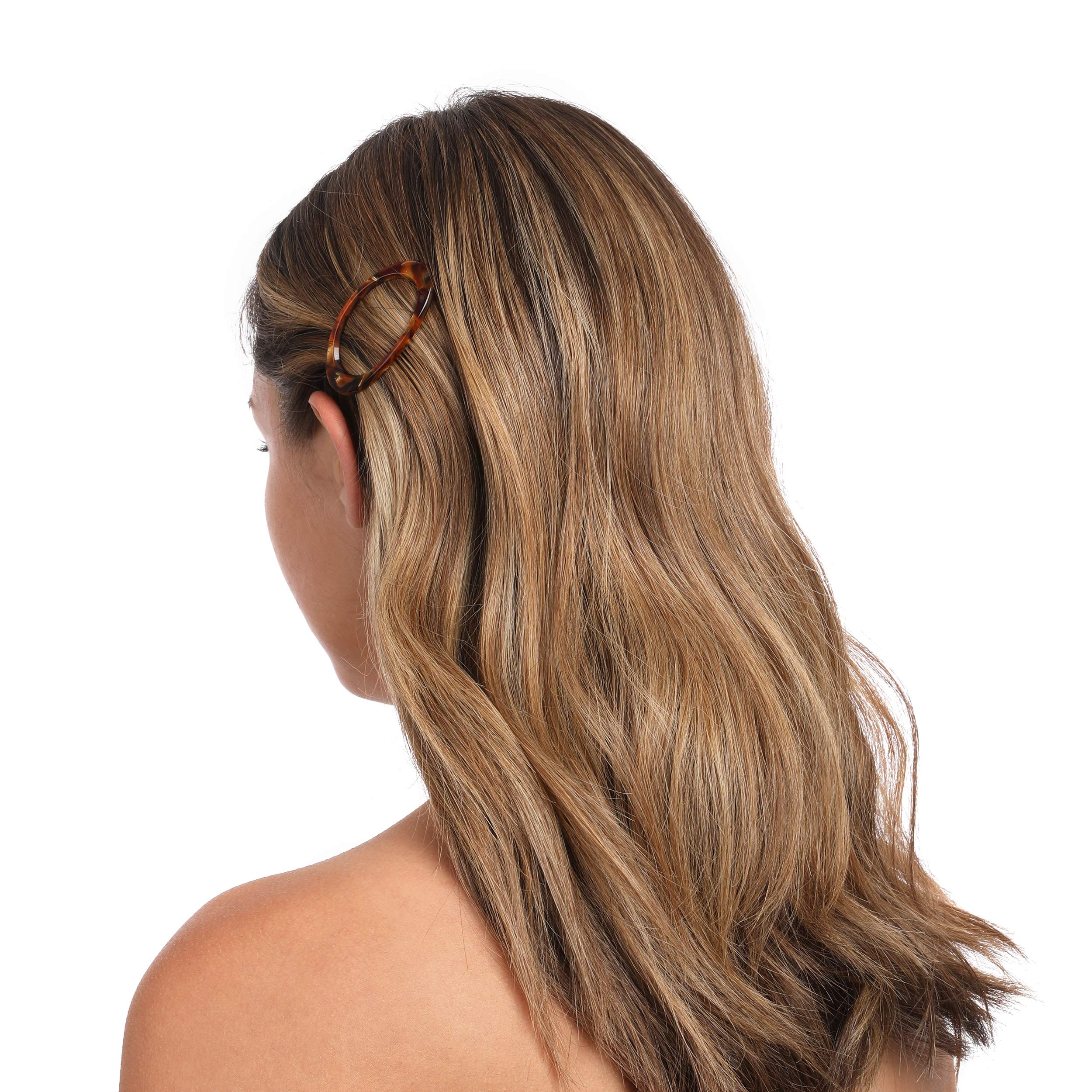 Plastic Tige Boule Barrette Oval Clasp Glitter for Fine Hair Durable Amazon.com : France Luxe Mini Cutout Oval on Plastic Tige  main image 2