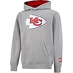 Ultra Game NFL Official Youth Super Soft Hoodie Sweatshirt Pullover - Warm Polyester Blend, Kansas City Chiefs, Heather Gray, 18-20