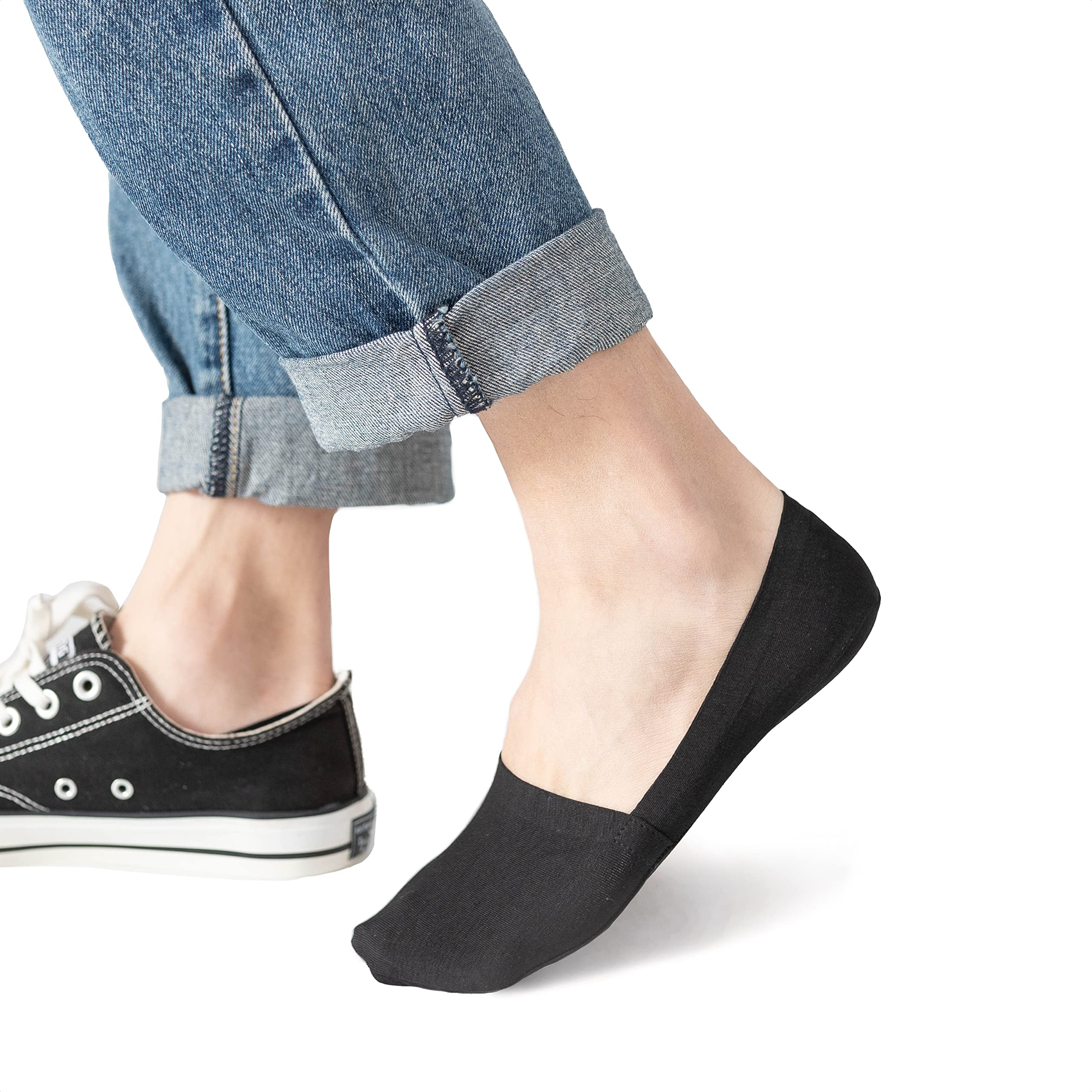 Gsocks Unisex Black - Truly Invisible No Show Socks - 2 Pairs (S, )