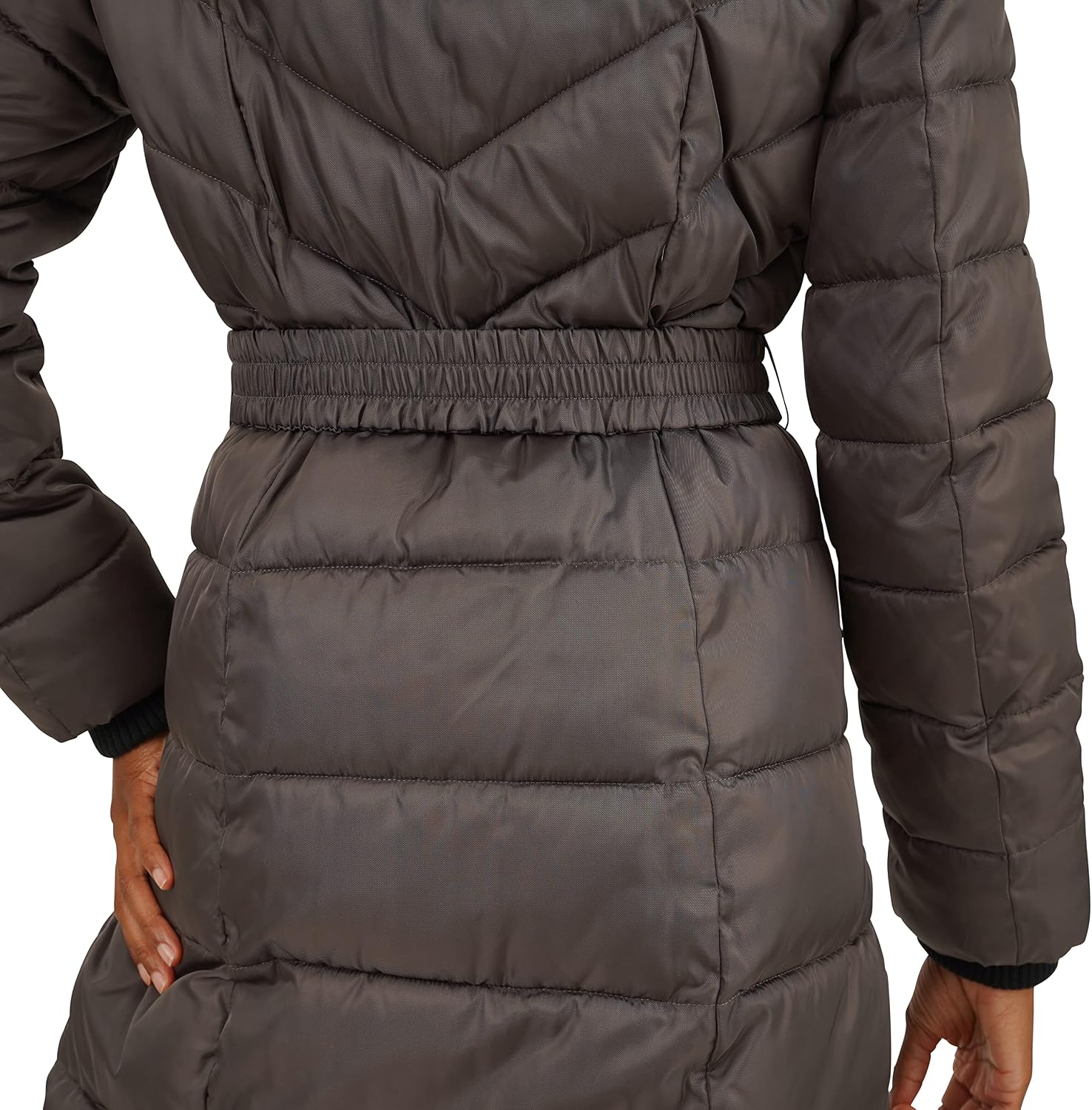 Nine West Women's Hooded Maxi Puffer