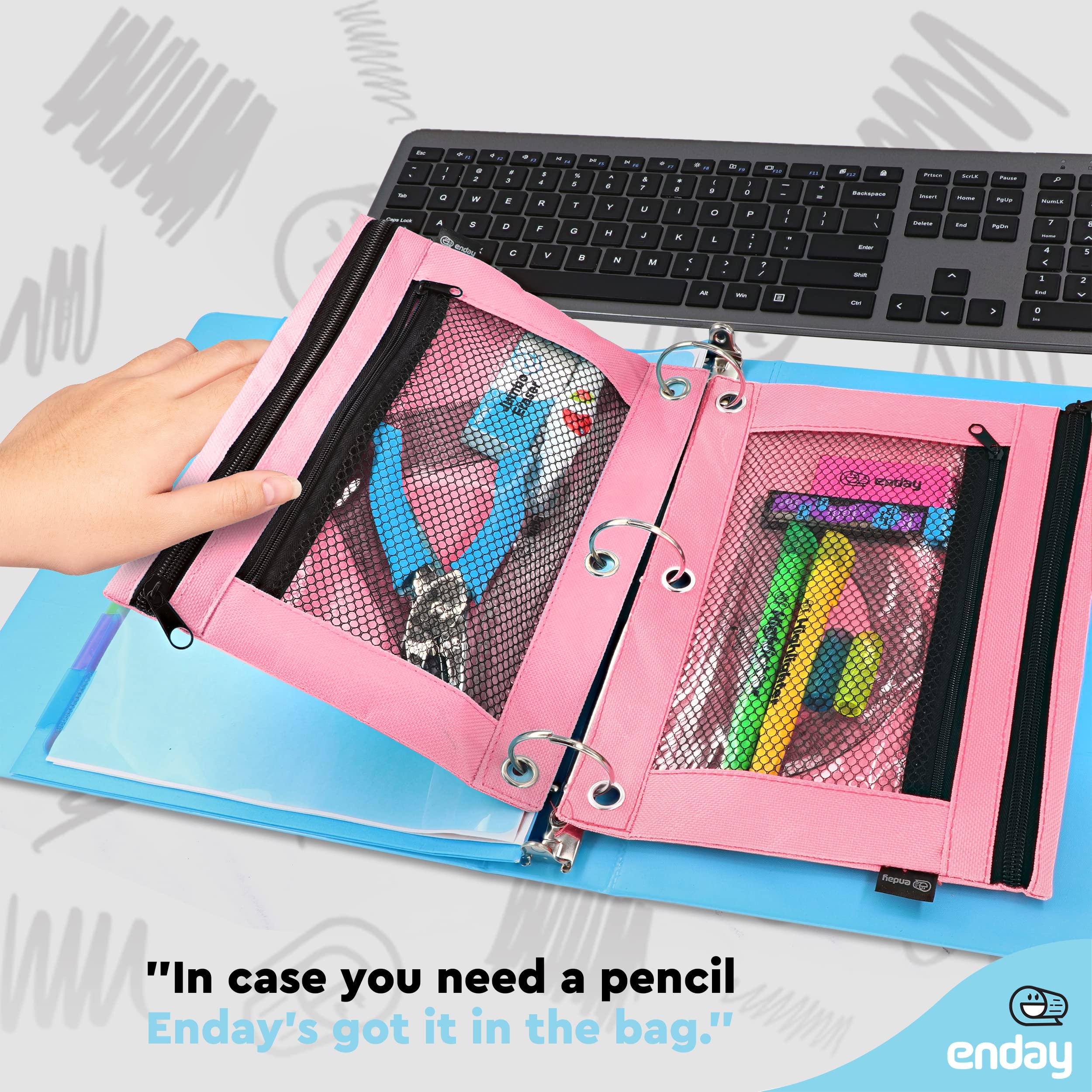 Enday Estuche para lápices, Pink, 1, Moderno