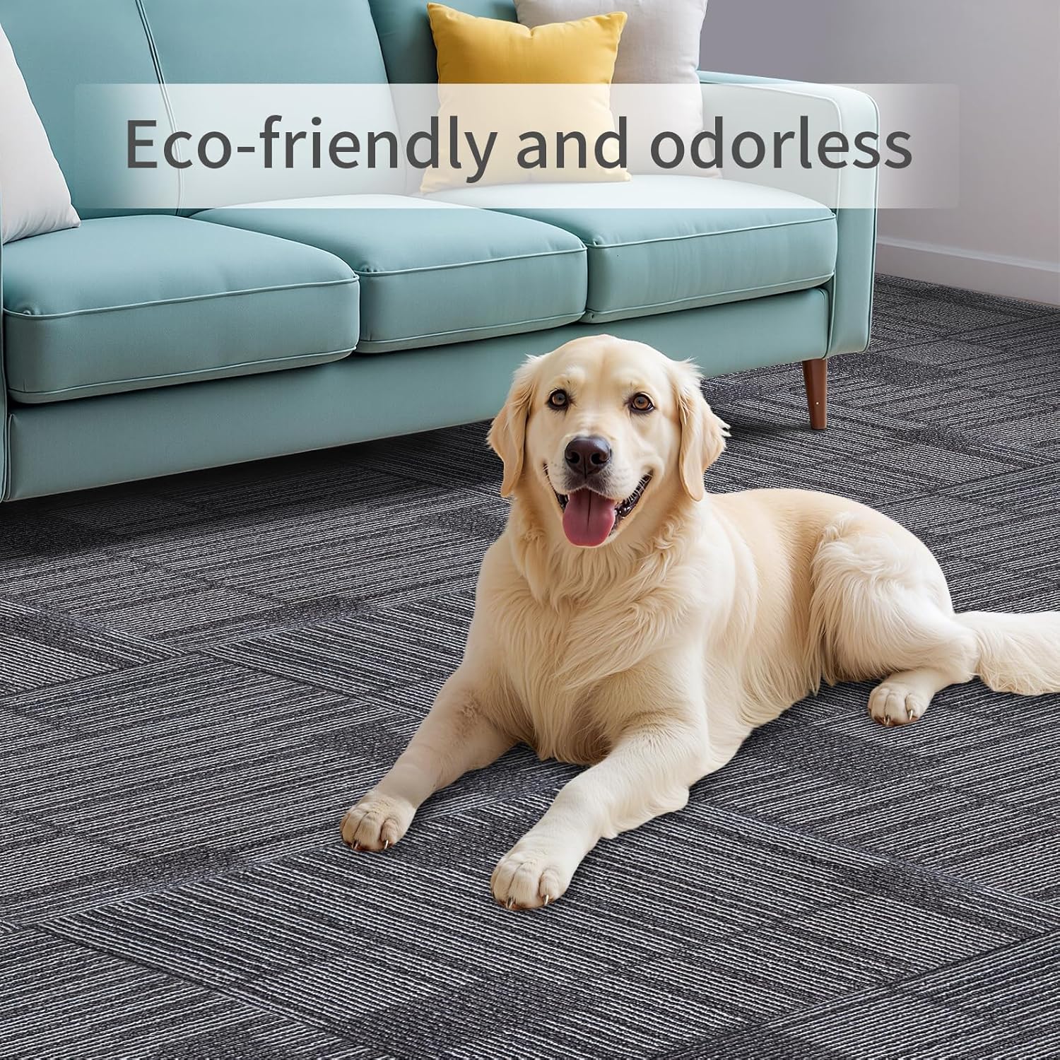 20"x20" Peel and Stick Carpet Tiles, 10-Pack (26.9Sq Ft) with Non-Slip Padding, Self-Adhesive Floor Squares for Kitchen, Bedroom, Office Indoor Outdoor Use (p-5)