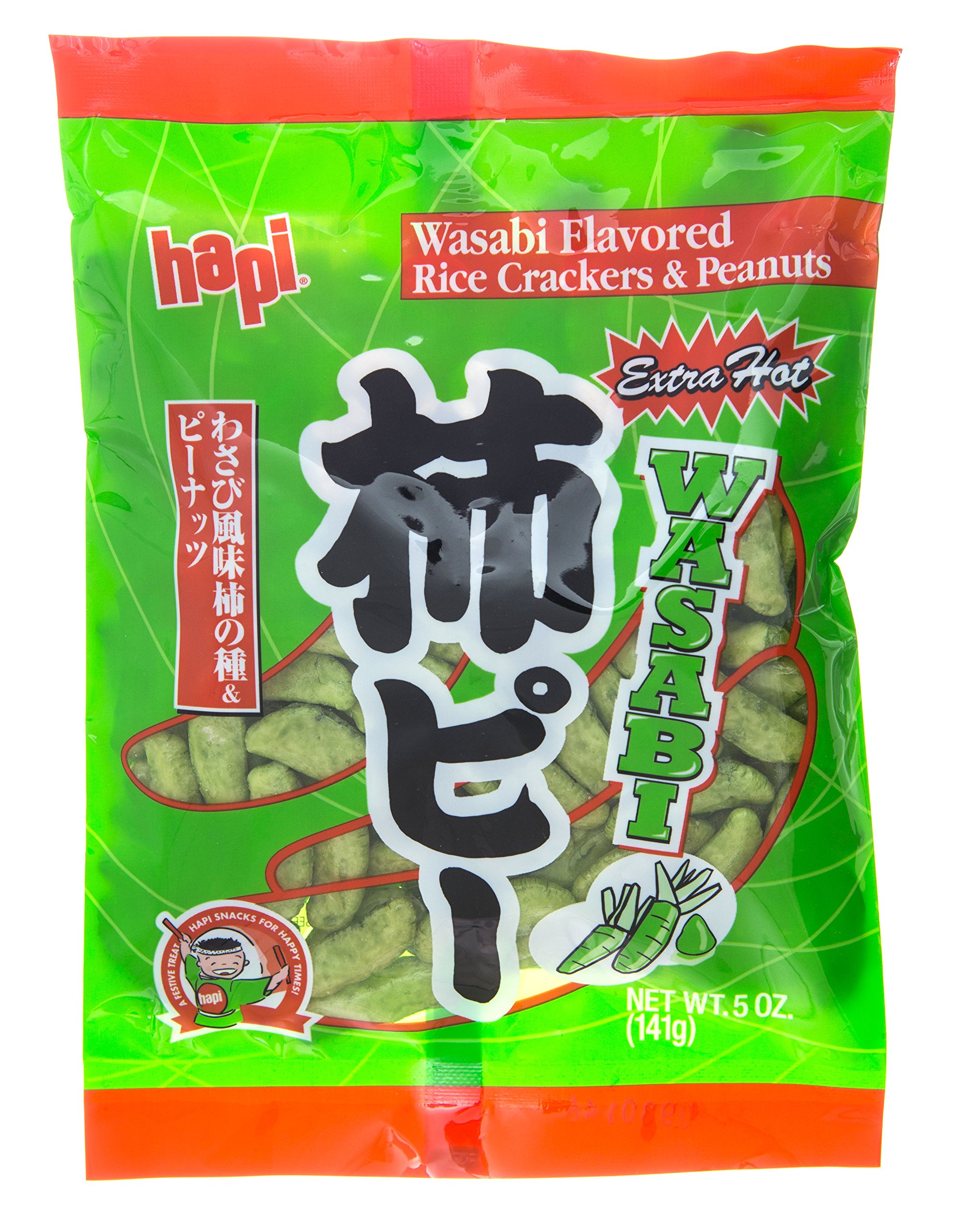 Hapi Kaki Pea Wasabi, 5-Ounce (Pack of 6)