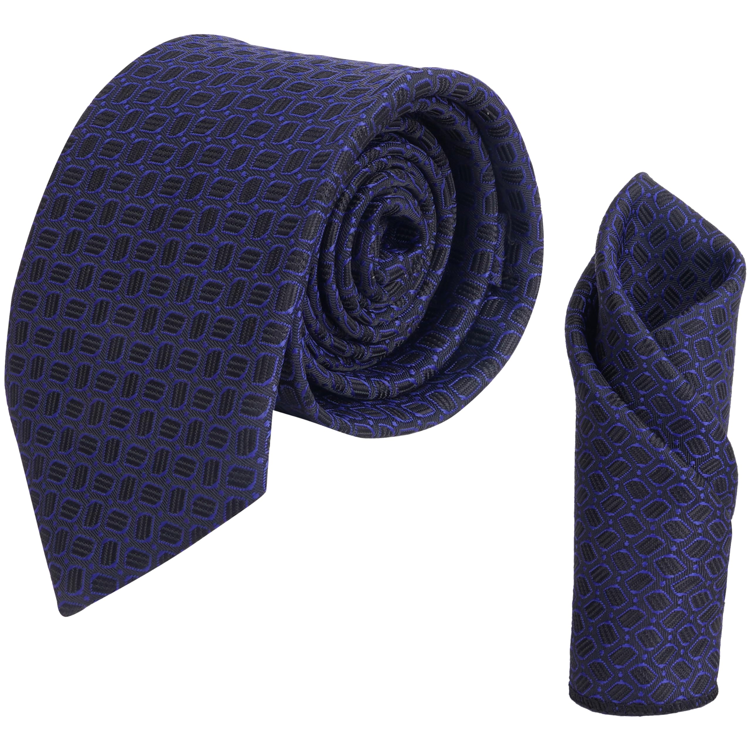 calixto Men's Microfibre Italian Necktie Gift Set, Floral Printed Tie With Pocket Square (Pack of 2)-picture-29