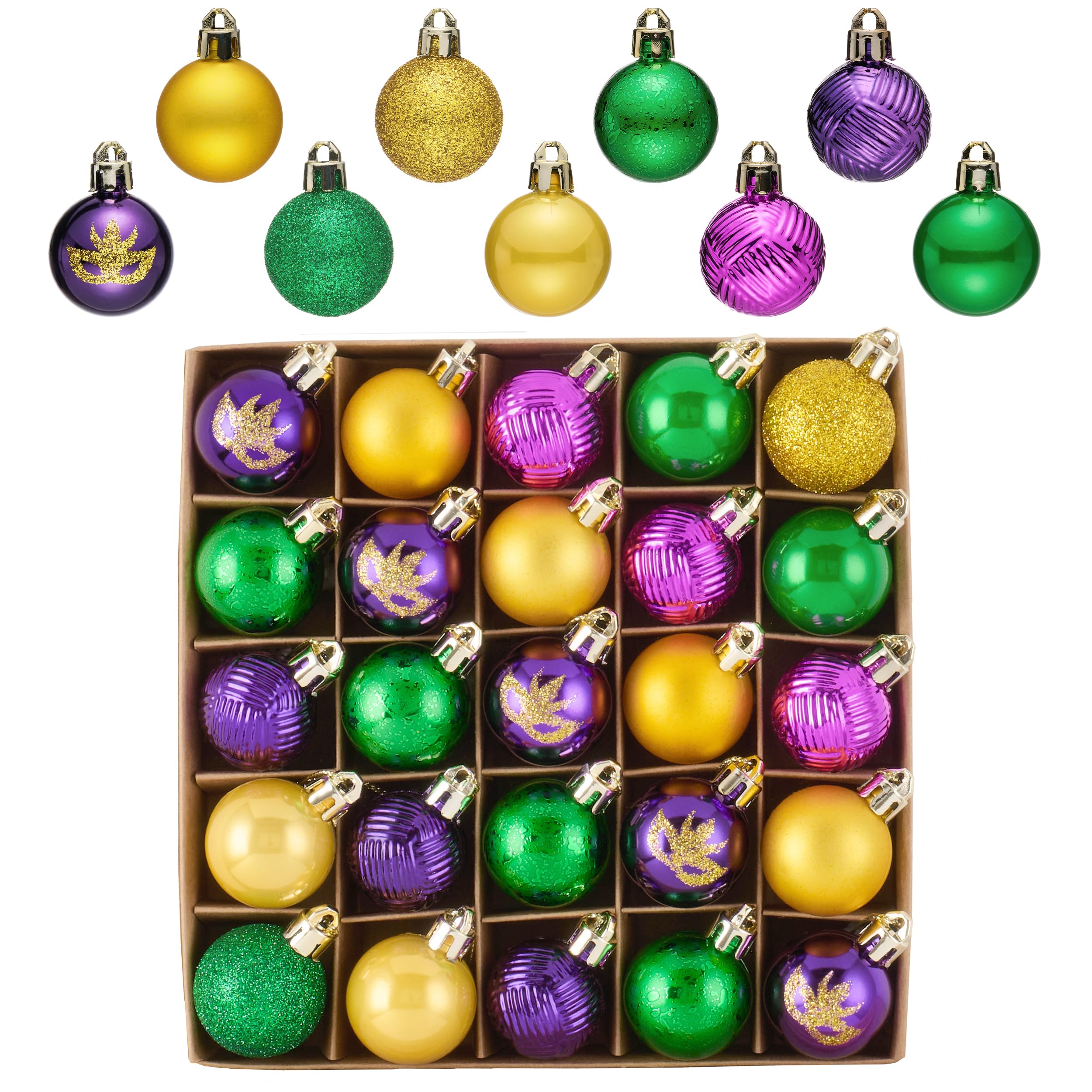 Amazon.com: Valery Madelyn 25Pcs 1.18 Inches Mini Mardi Gras
