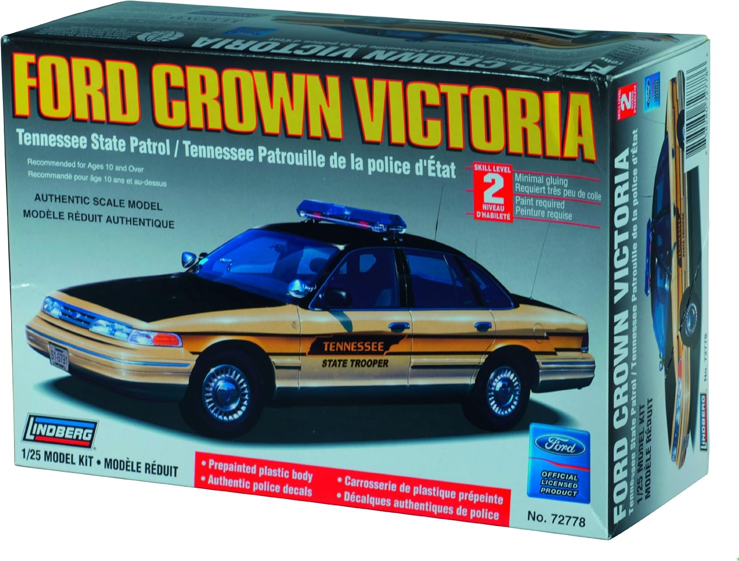 Lindberg Ford Crown Victoria Tennessee State Patrol 1/25 Scale Model Car Kit Amazon.ca Toys
