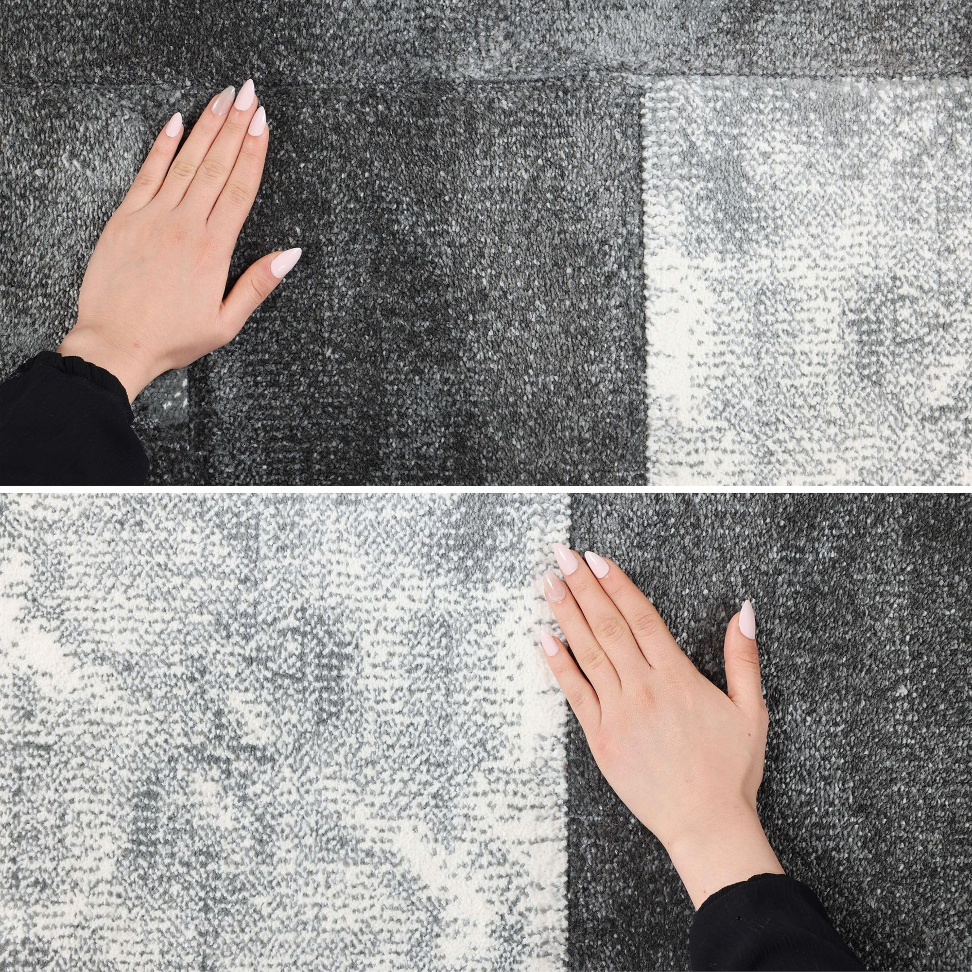 Carpetsale24 Alfombra Salon de Pelo Corto 160x230 cm Gris-2 - Alfombras de Habitacion diseño a Cuadros Sala de Extrasuave - Moderna Alfombra Dormitorio, Alfombra Cocina, Tapete Sala
