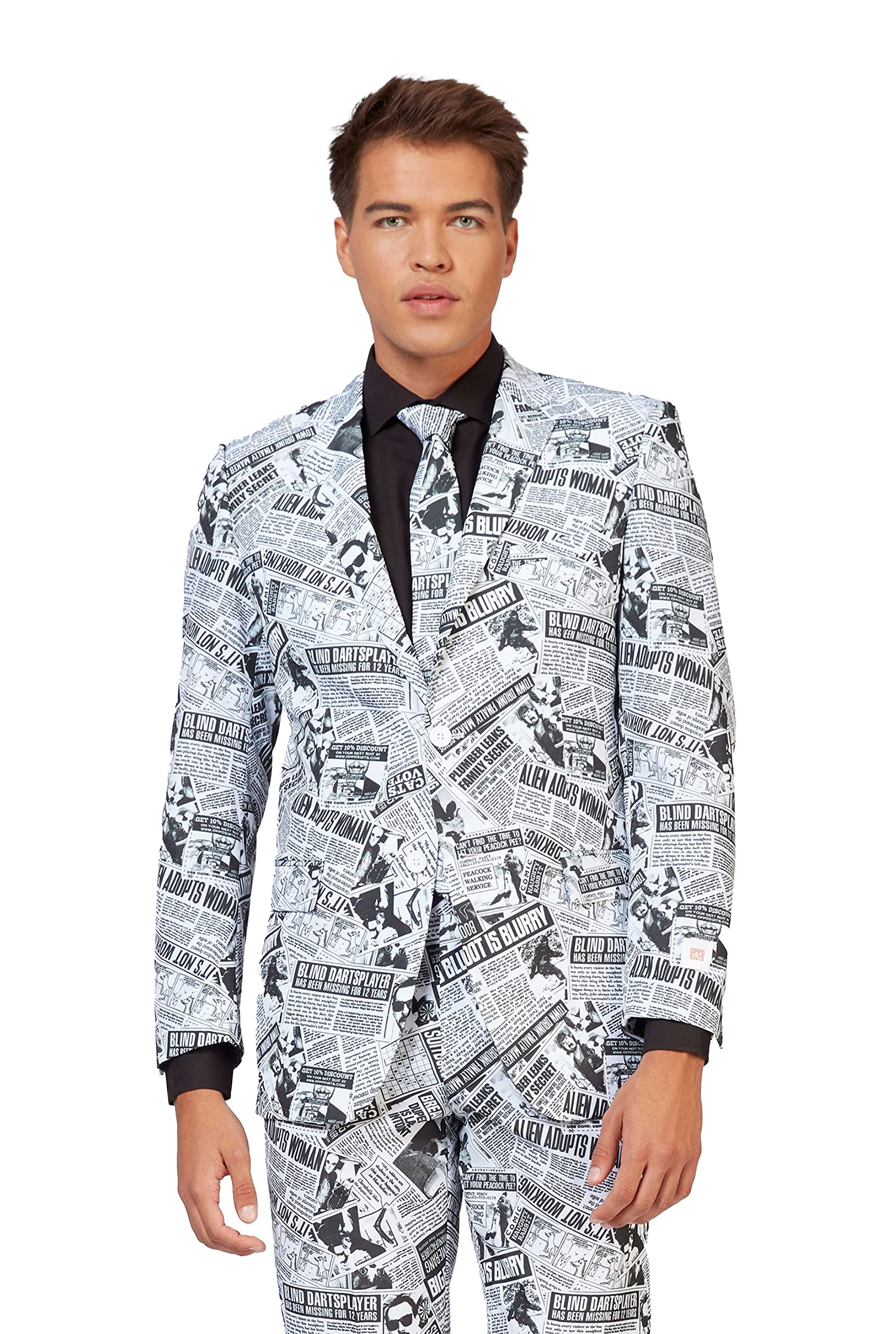 OppoSuits Stroje imprezowe w jednolitym kolorze - kolorowe stroje na studniówkę - wesela - wieczory kawalerskie - w zestawie z marynarką, spodniami i krawatem