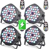 Wireless Rechargeable Par Can Lights 4 Pack Wireless Led Uplights Battery Powered Uplighting RGB 36W Stage Lighting for Events Dj Wedding Party Litake