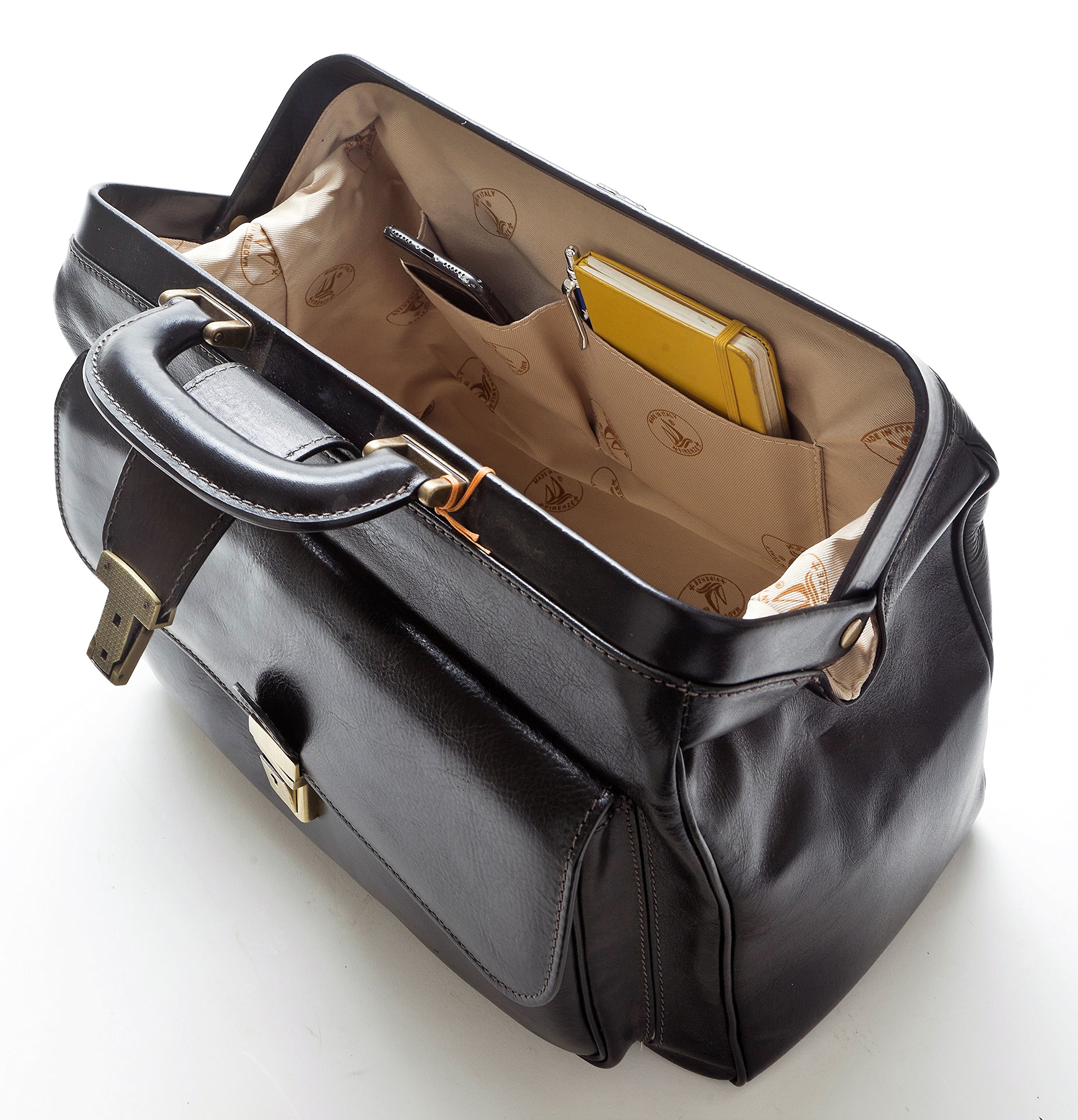 D&D - Sacoches médicaux en cuir véritable anglais Man – D&D0203 Bicolor – Fabriqué en Italie