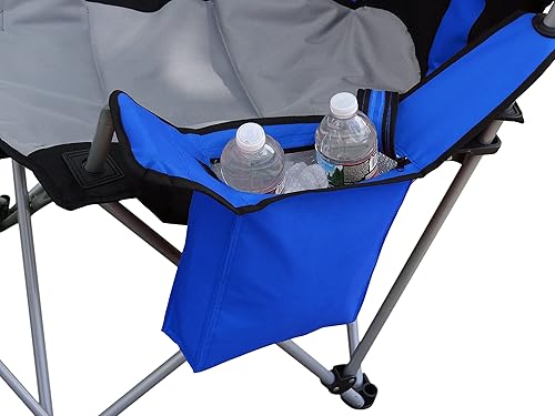 Miniatura 3 de GigaTent Silla de camping con reposapiés, sistema de visión integrado para tabletateléfono celular, enfriador integrado y portavasos (azul)
