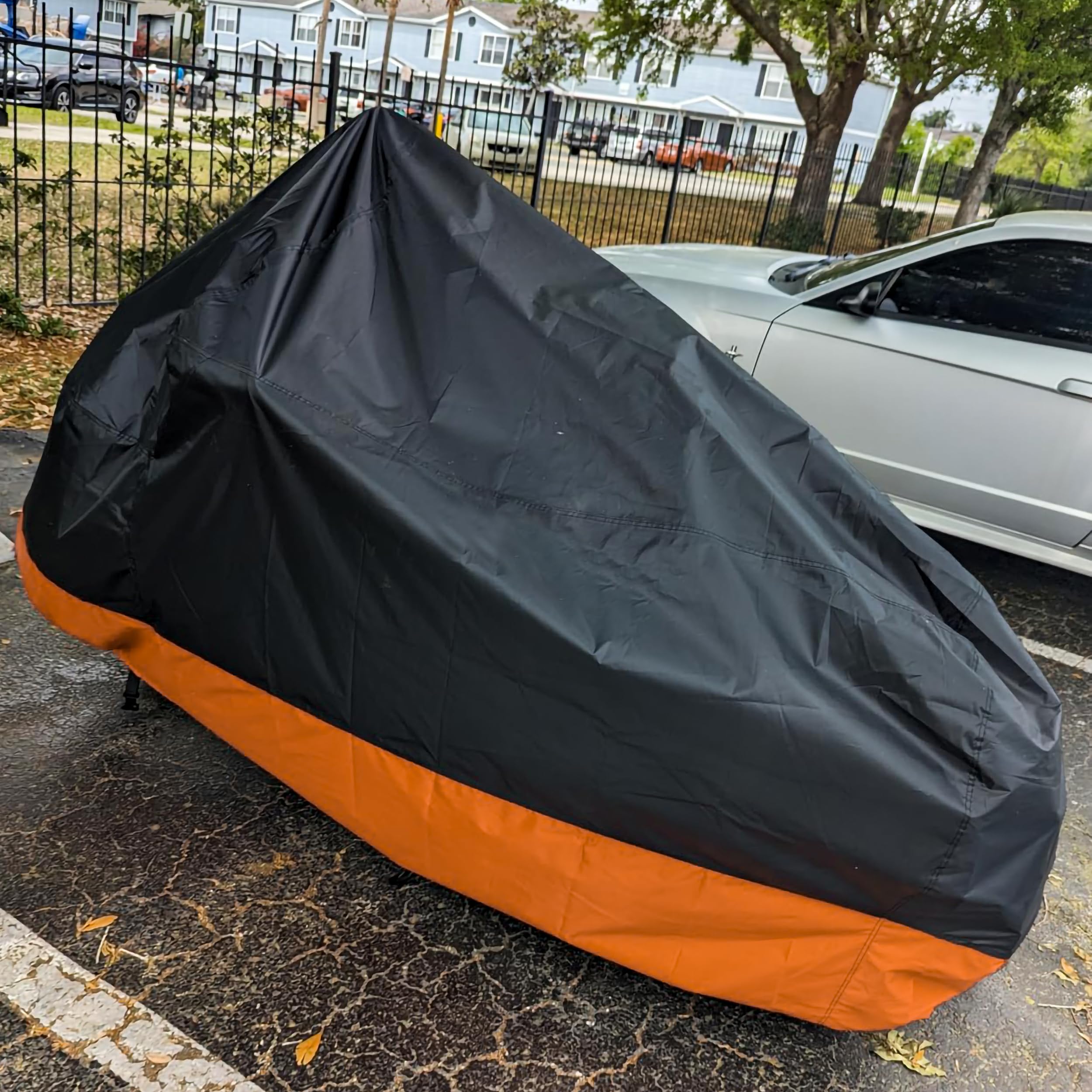 Telo coprimoto XXXL impermeabile per Harley per Ultra Classic Davidson, grande per Street Glide per Electra per Touring FLHTCU per Road King per GL per Honda per Goldwing Outdoor Weather (arancione