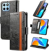 Vista 215 de Funda para Honor X7, Funda para Honor Play 30+ Plus Funda de piel sintética con ranuras para tarjetas Funda con soporte abatible Rojo