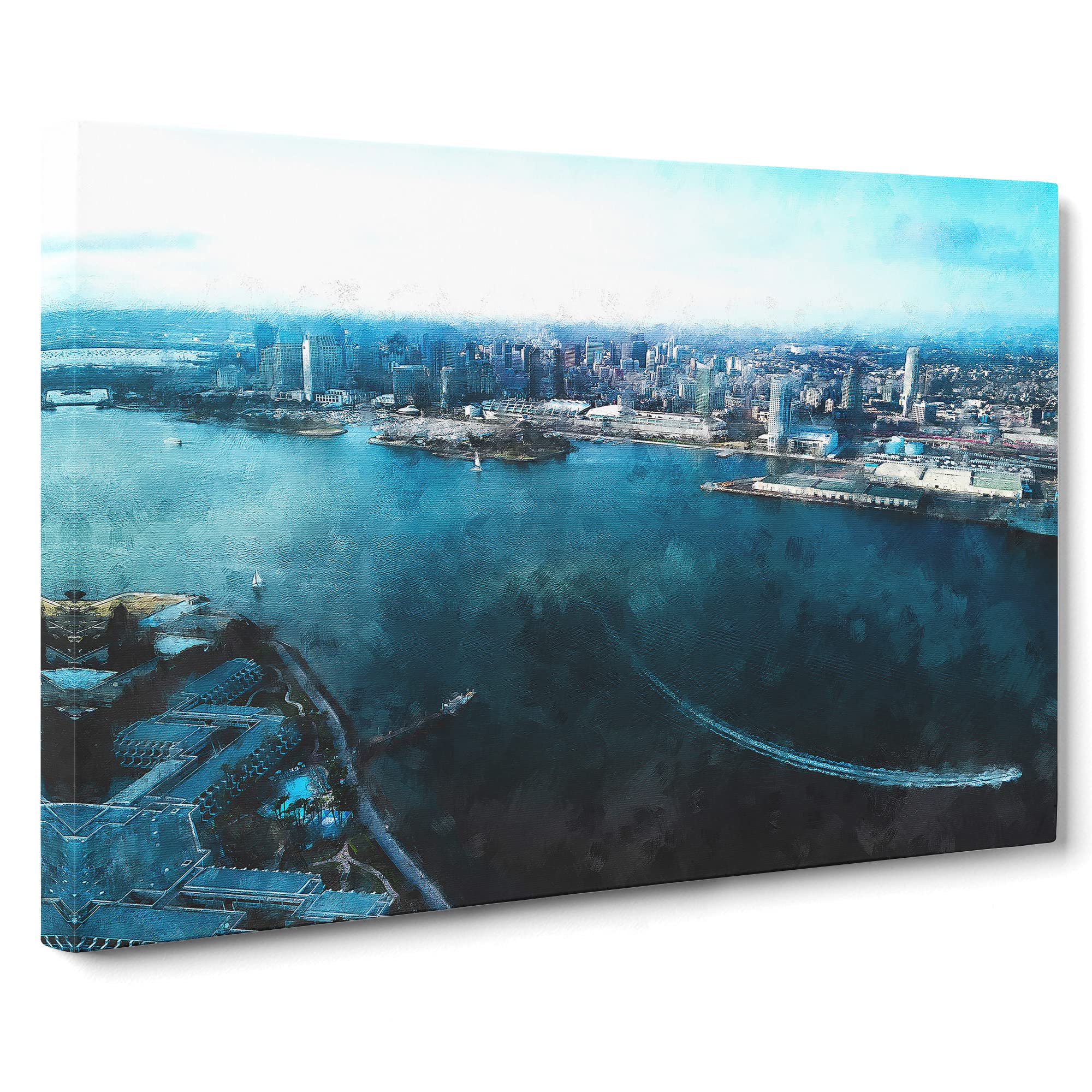 San Diego Skyline Canvas Print, Mixed, 25L x 50W cm