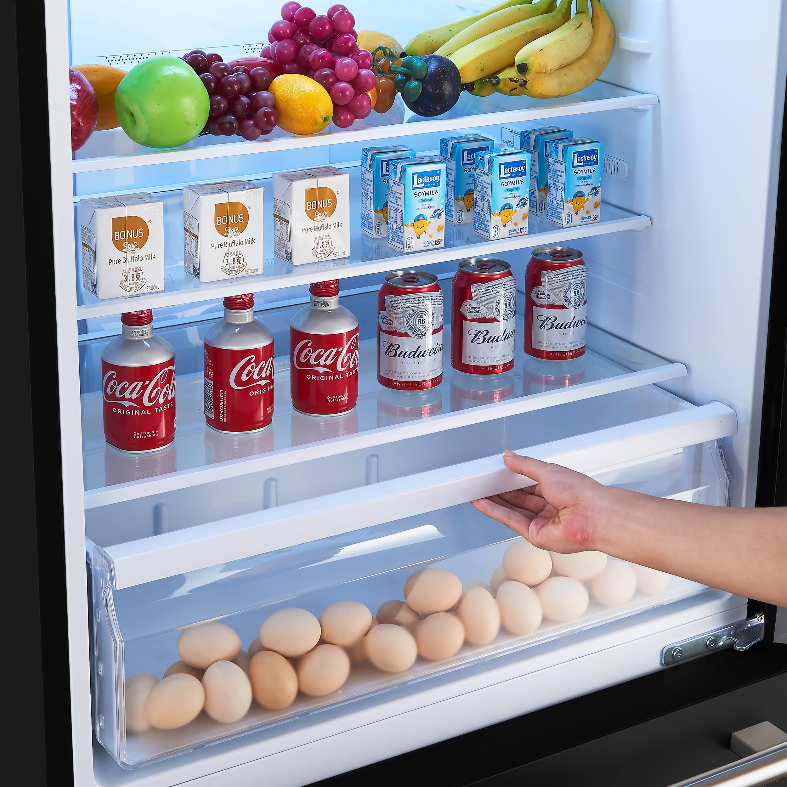 Forno 31" Milano Espresso Black Fridge With Bottom Freezer - 17.2 Cu. Ft Counter Depth Refrigerator With Touch Control & LED - Swing Door Fridge With Adjustable Door Bins And Crisper Drawer on Fridge.com - View 5